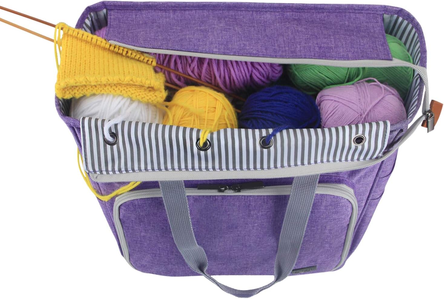 LUXJA Knitting Tote Bag Purple
