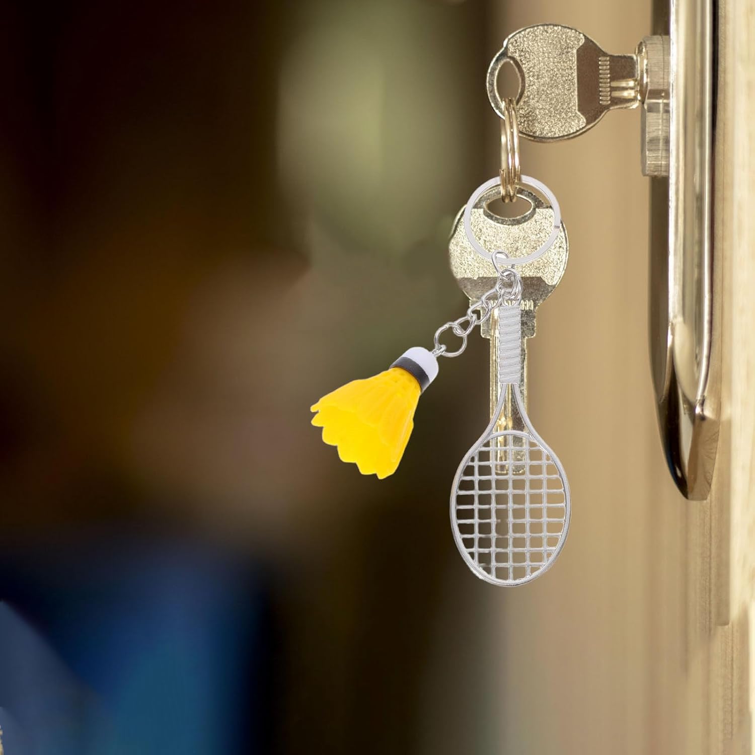 LOGOFUN 24pcs Mini Badminton Keychain Set