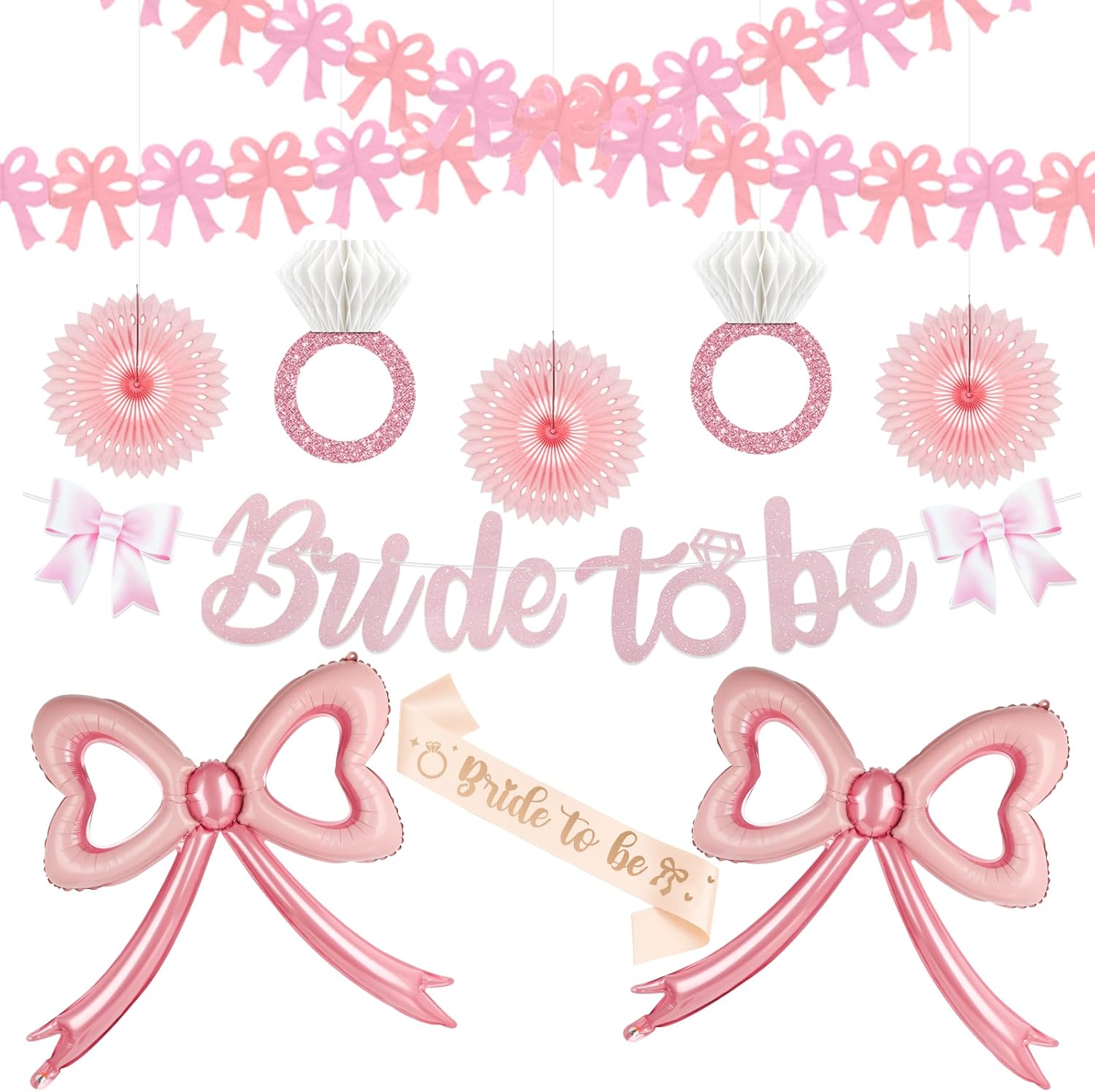 Bridal Shower Decorations with Bow Balloons and Fans