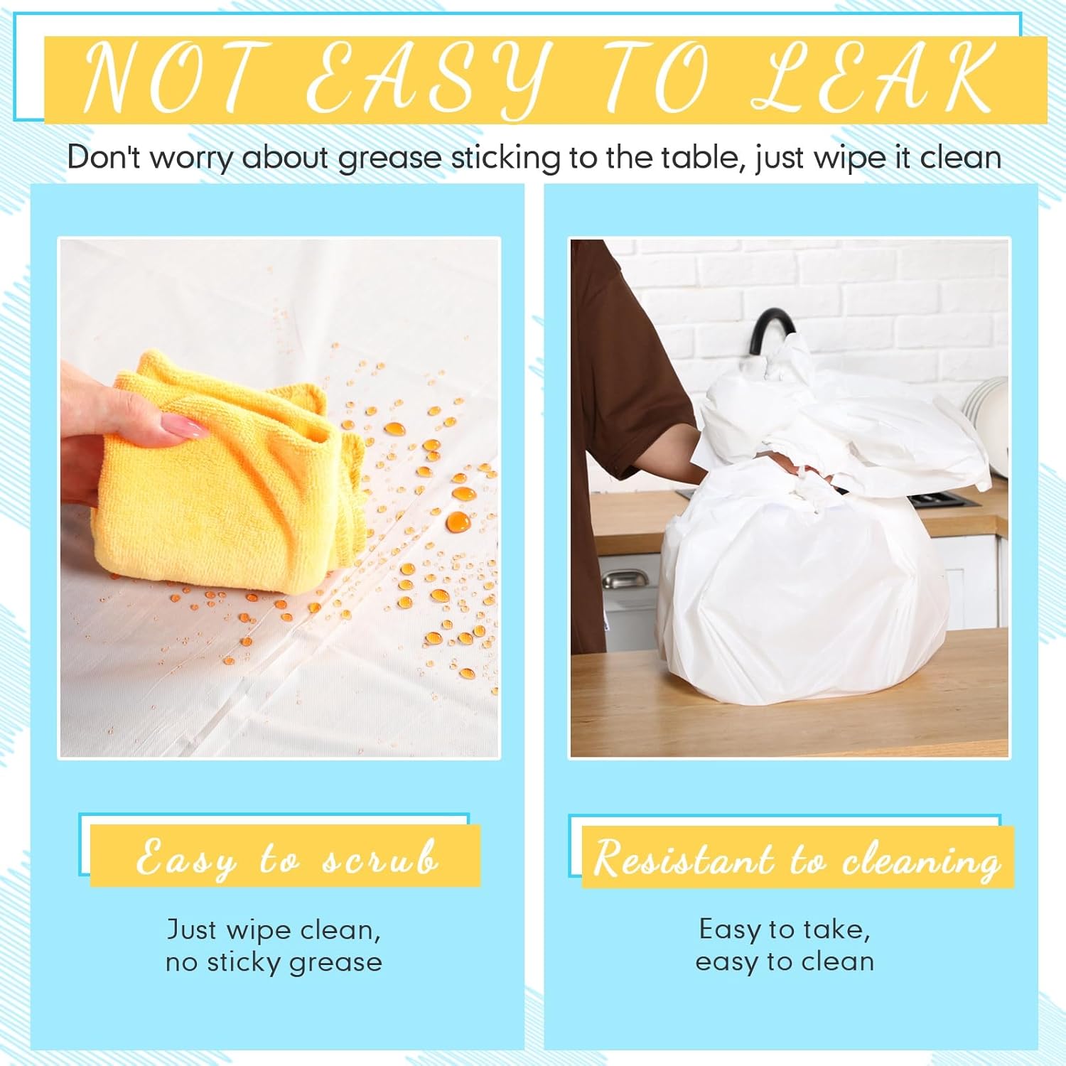 Oudain 68 Pack Disposable Tablecloths 54x72 Rectangle Waterproof for Parties