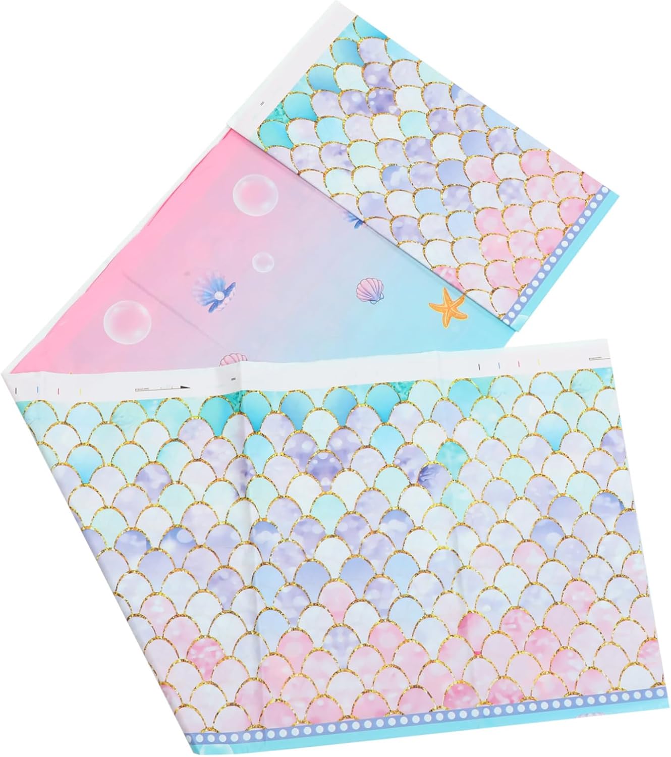 IMIKEYA Mermaid Themed Party Tablecloth for Birthday Celebrations