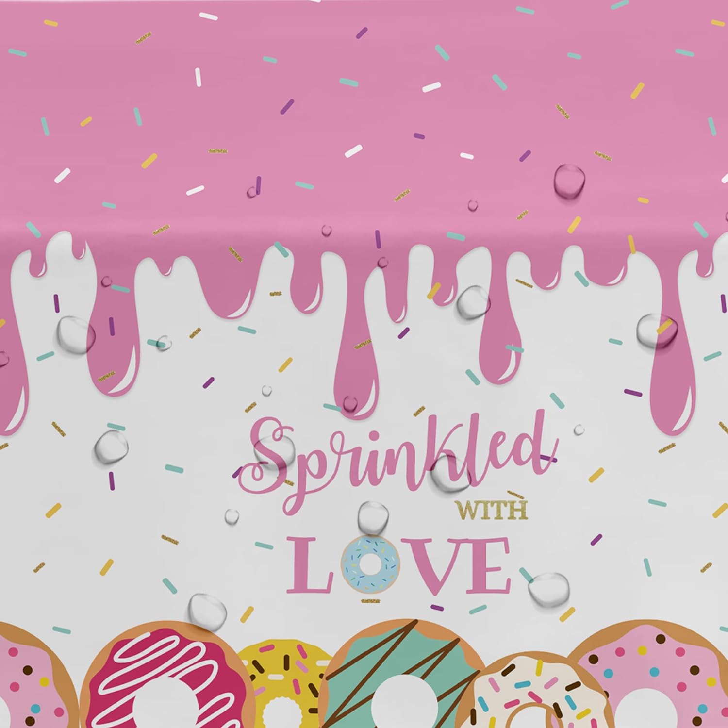 Pink Donut Tablecloth Set 3 Pack Baby Shower Decor