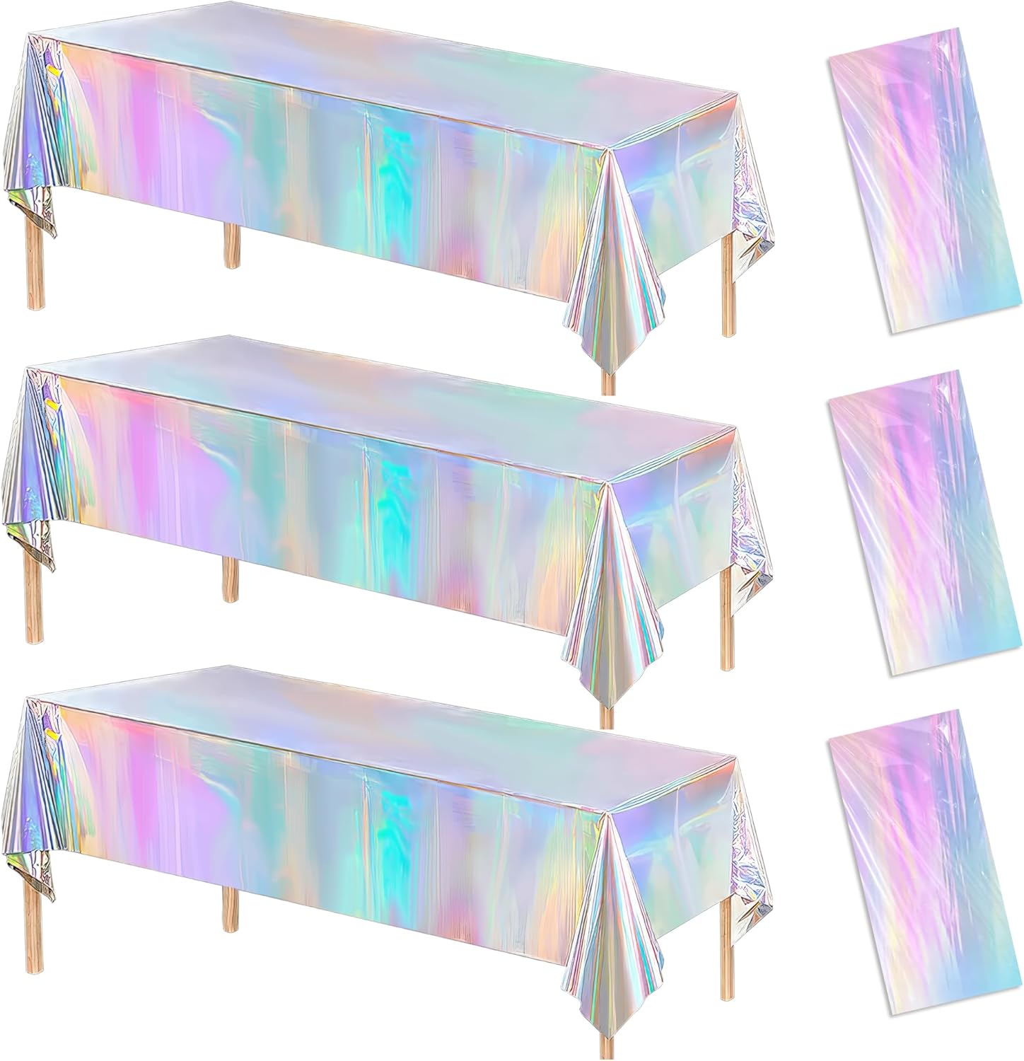 Iridescent Party Tablecloth 3 Pack Pink Mermaid Theme