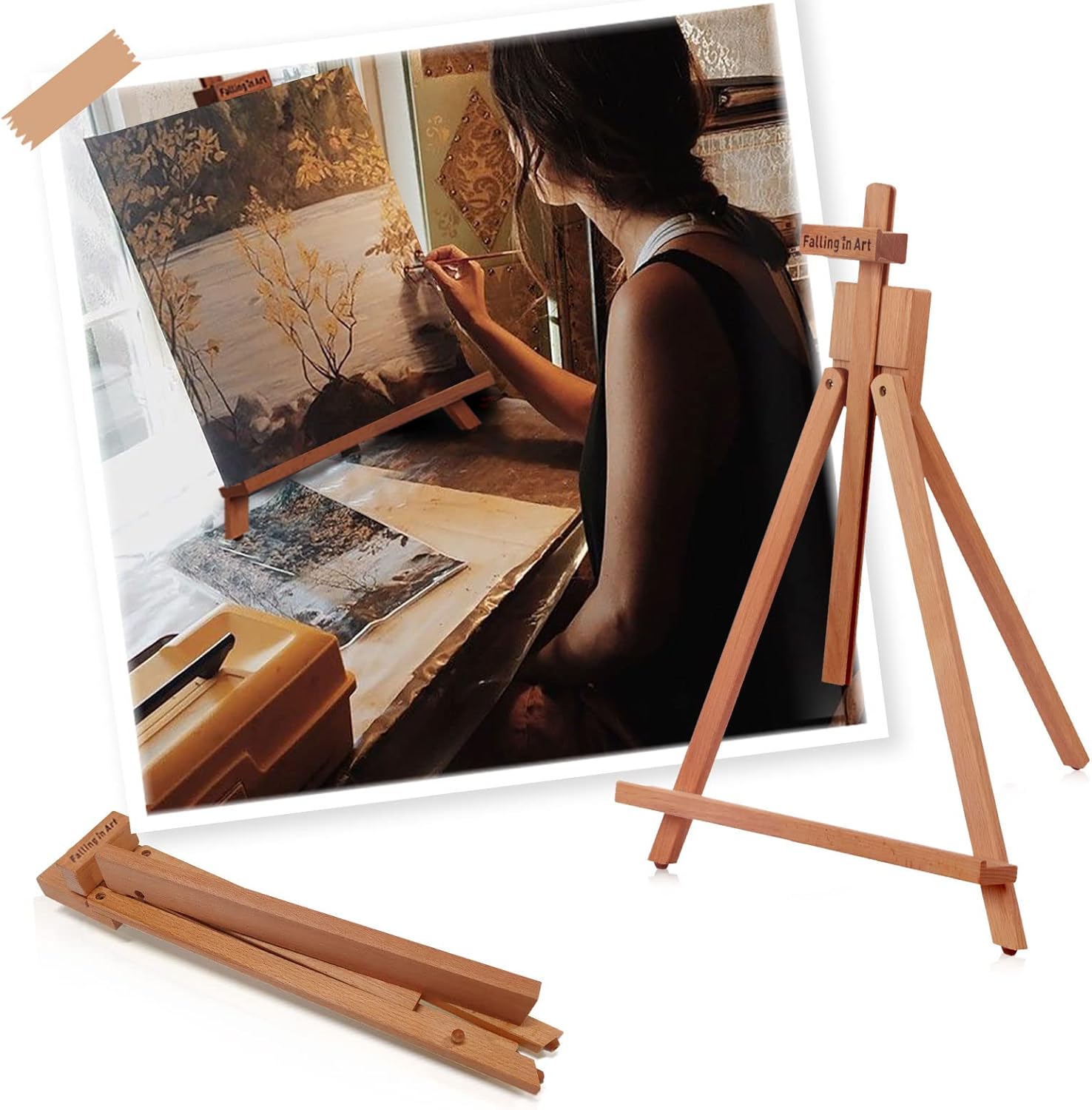 Falling in Art 25 Tabletop Easel Stand Set