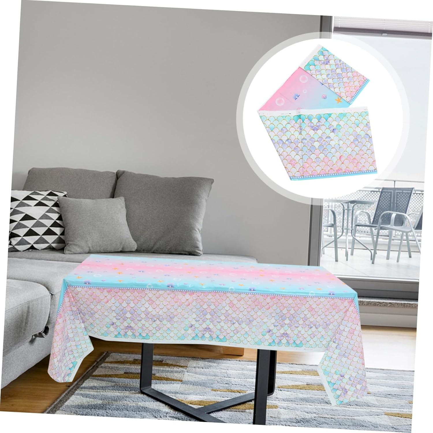 ULDIGI Disposable Mermaid Tablecloth for Birthday Parties