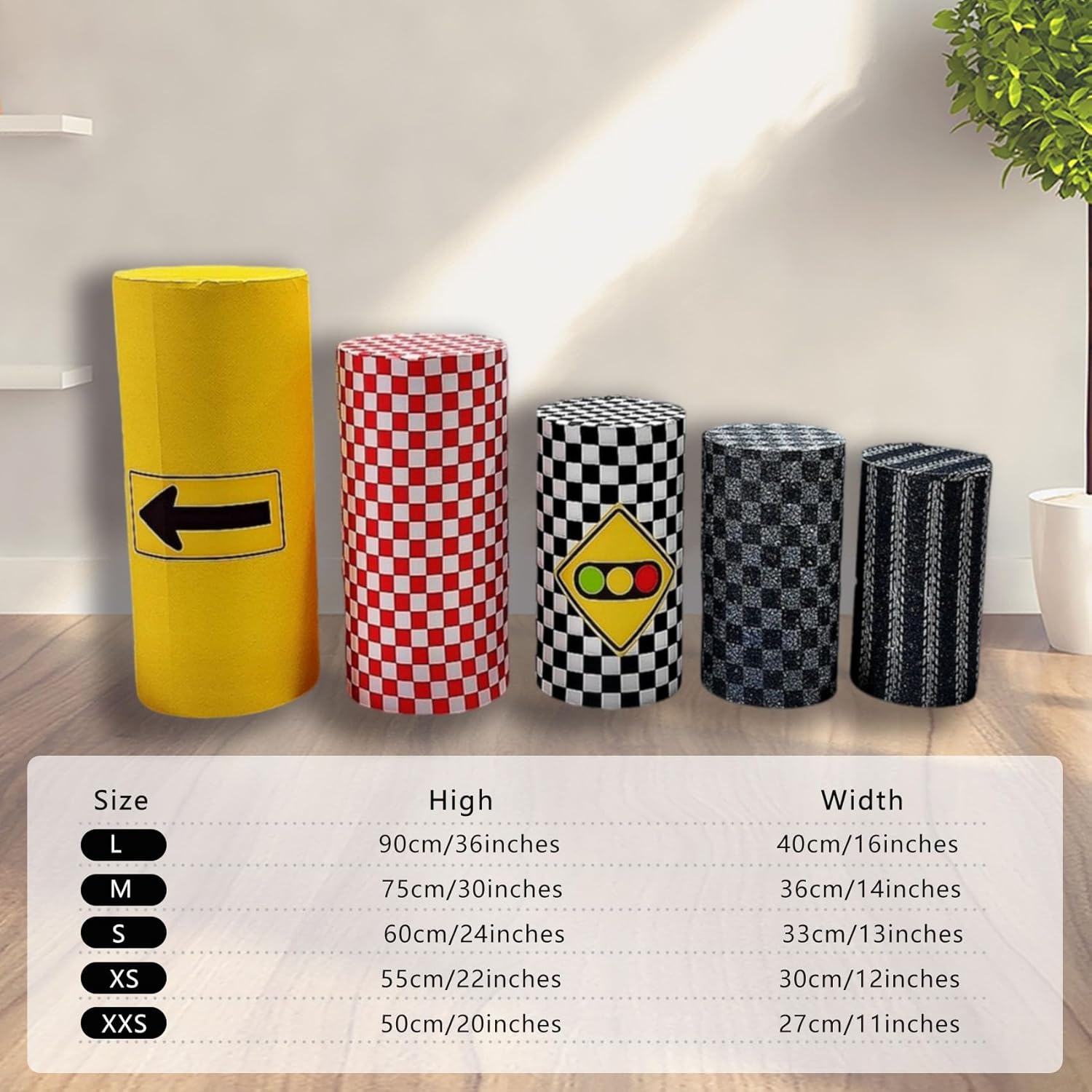 5 Piece Stretch Cylinder Covers for Cake Display