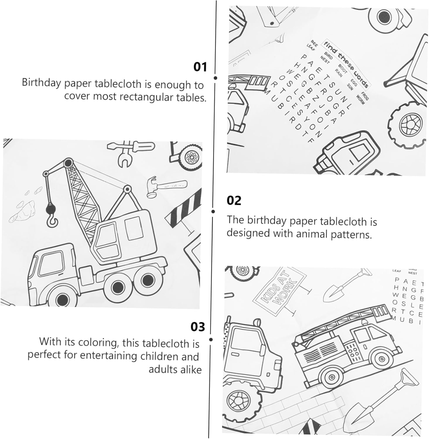Birthday Coloring Tablecloth for Parties and Celebrations