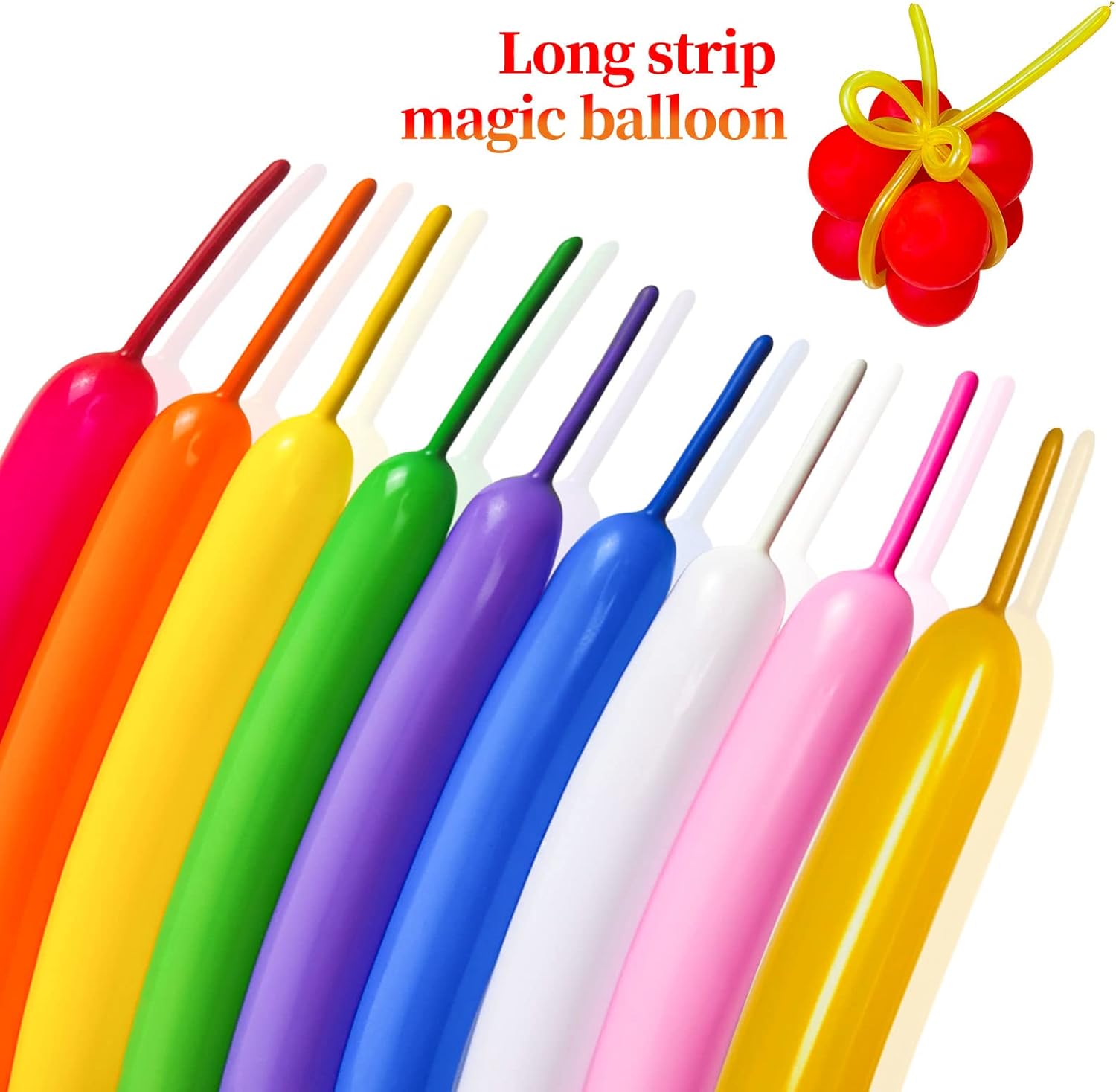 Silver Long Balloons 100pcs for Twisting Animals