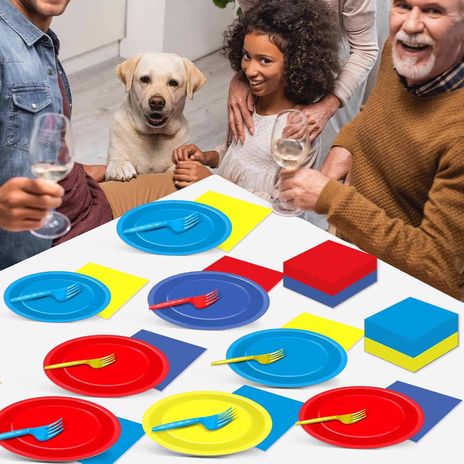 Dog Birthday Party Supplies 24 Piece Colorful Set