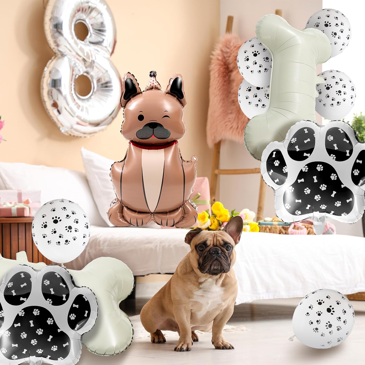 15 Pcs Cute Dog Themed Balloons Party Decorations
