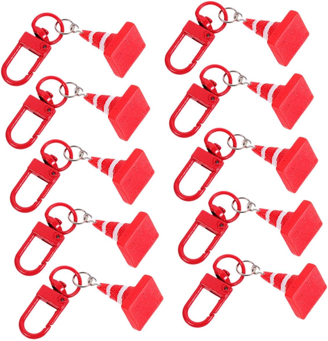 30pcs Resin Traffic Cone Keychain Charms for Bags and Accessories