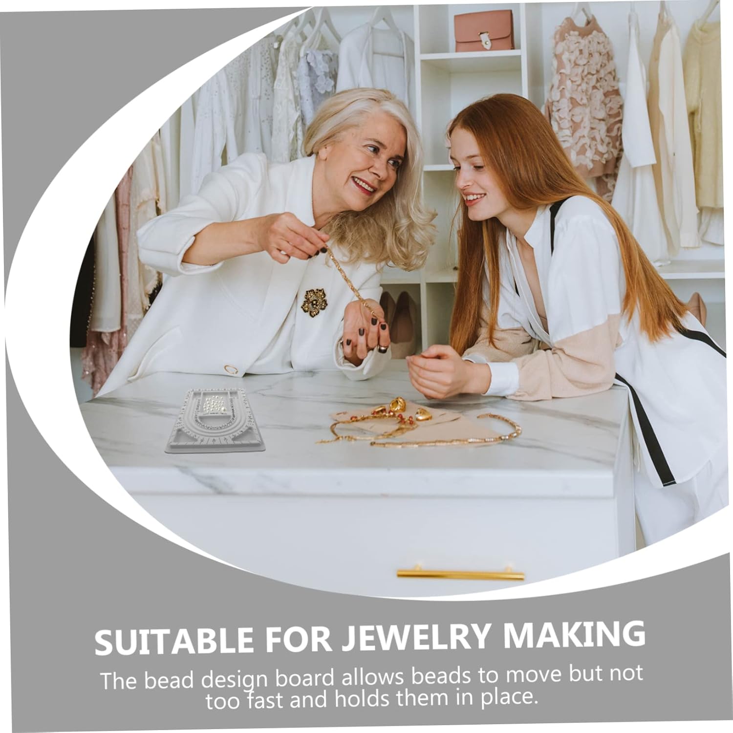 2pcs Bead Design Board for DIY Jewelry Making and Storage