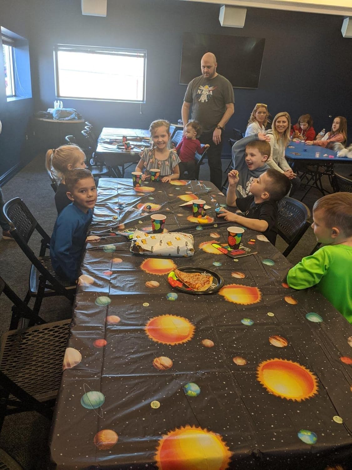 Oojami 4 Pack Plastic Outer Space Table Cover Tablecloth