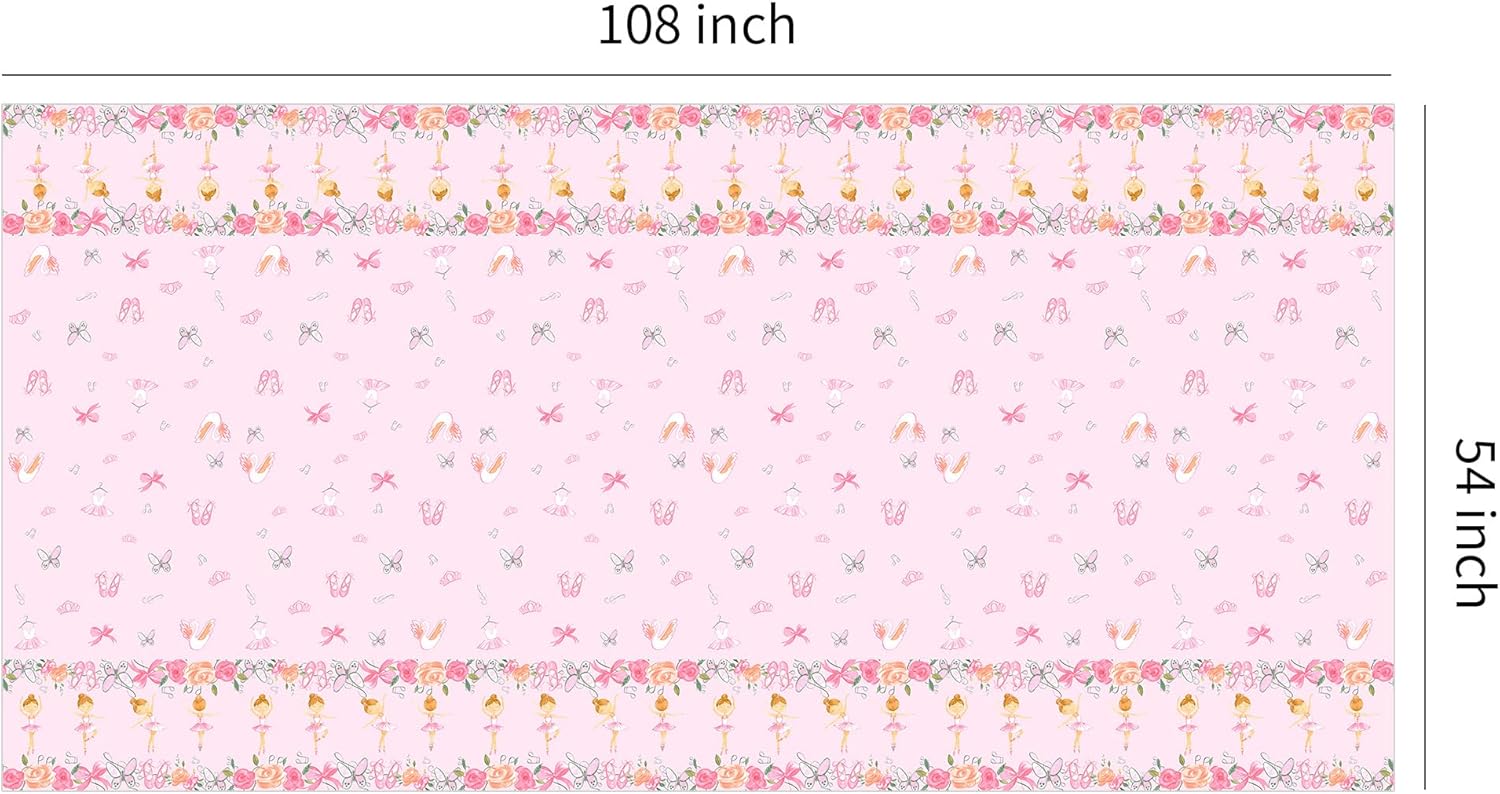 Xigejob Ballerina Party Tablecloth Set 3 Pack 54x108 Inches