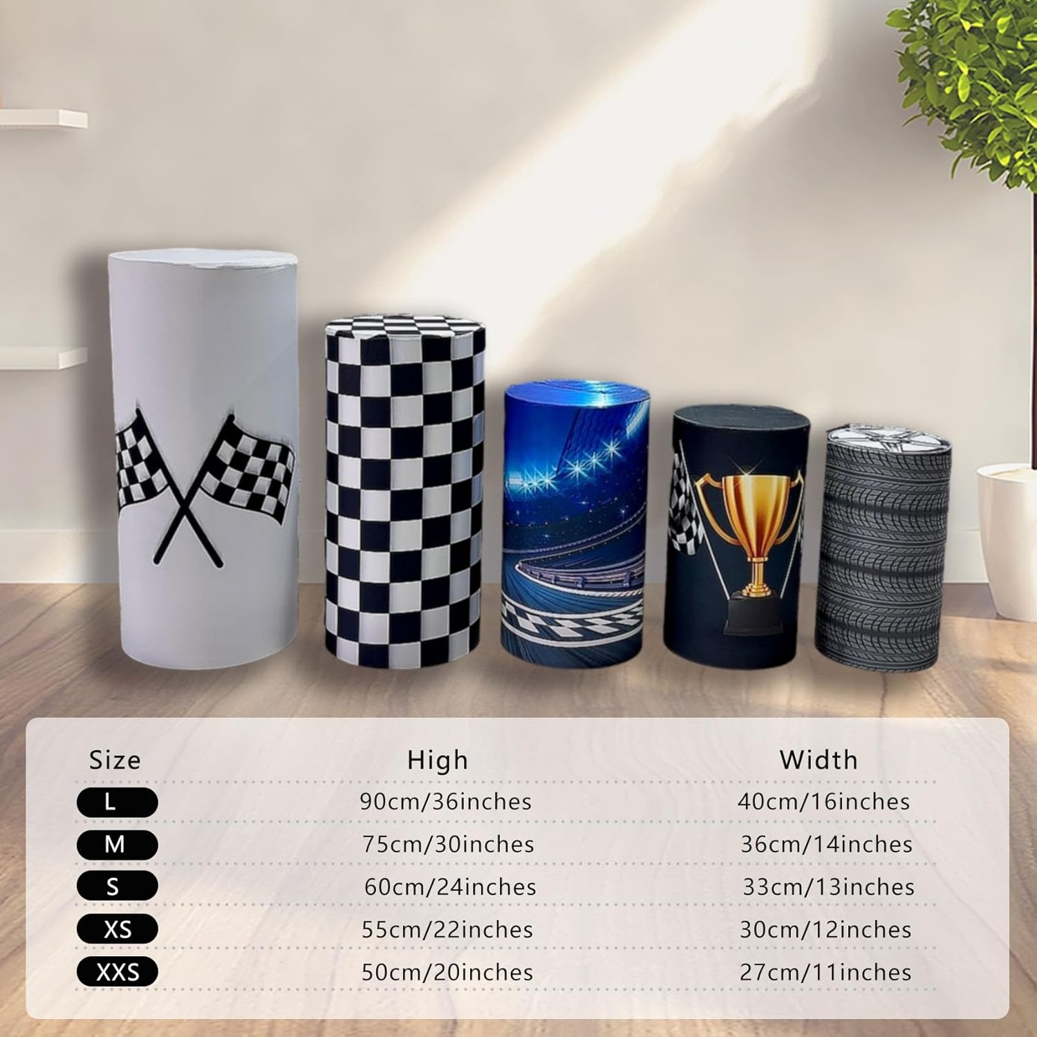5 Piece Stretch Cylinder Covers for Birthday Decor