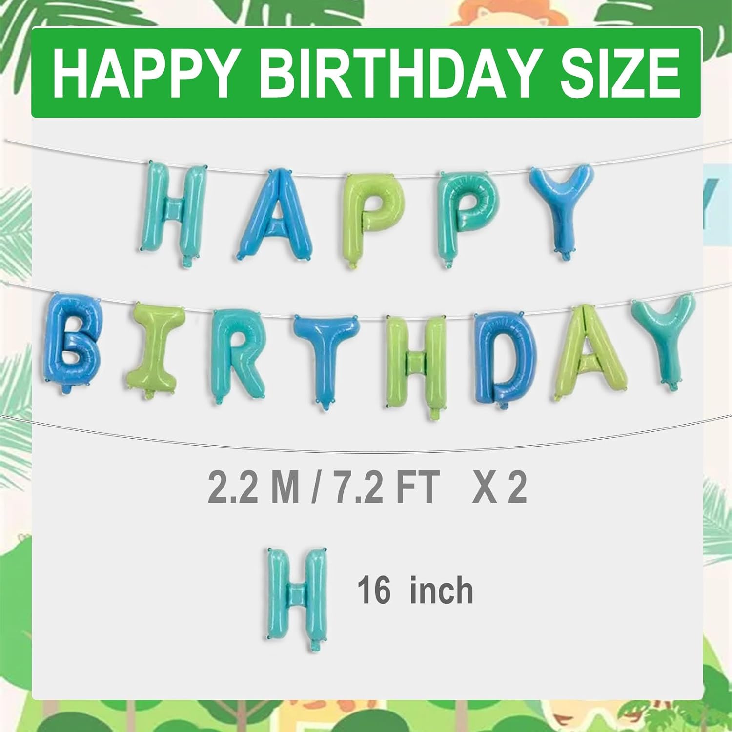 Cute Animal Birthday Balloon Set 17pcs Foil Balloons