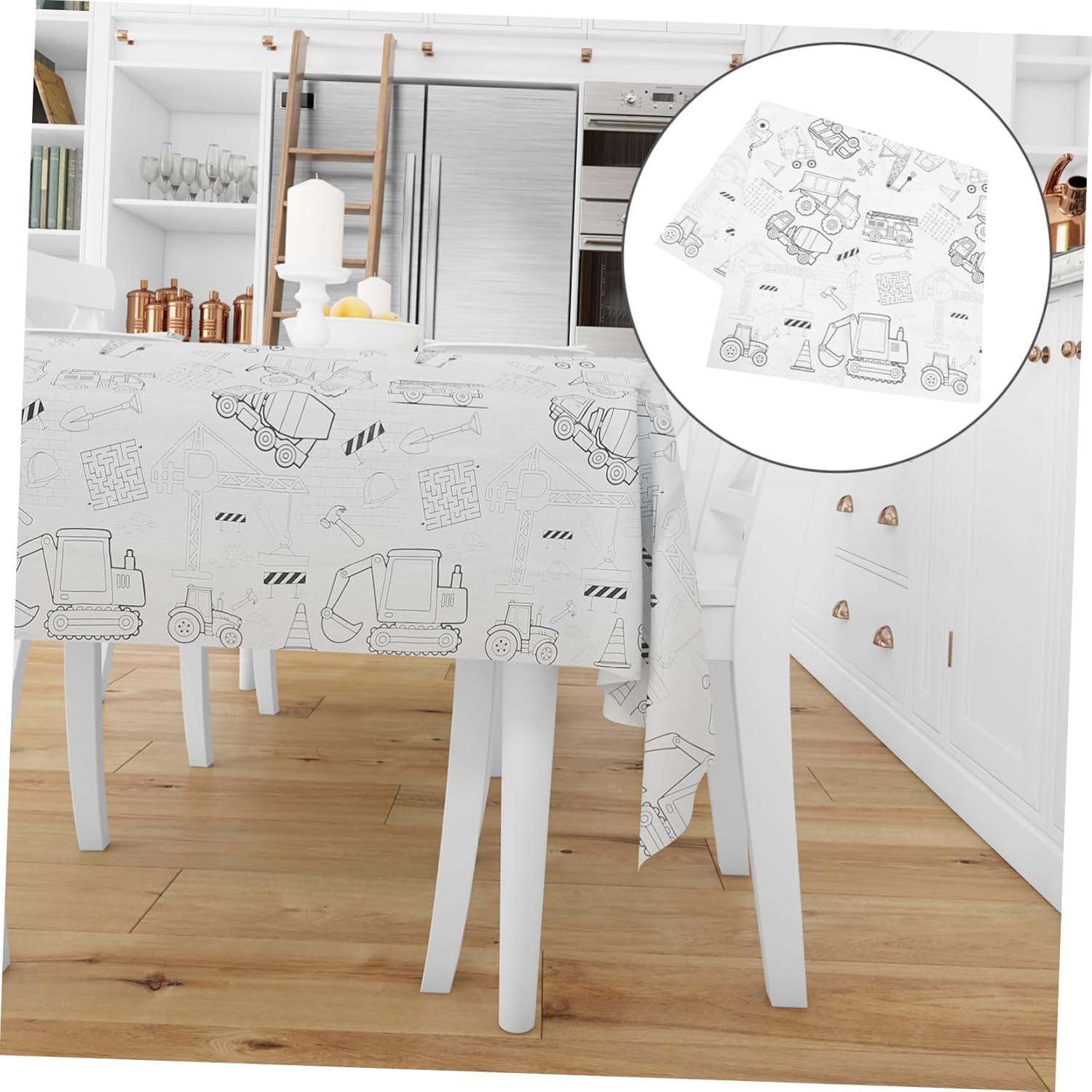 DOITOOL Birthday Coloring Tablecloth Construction Theme