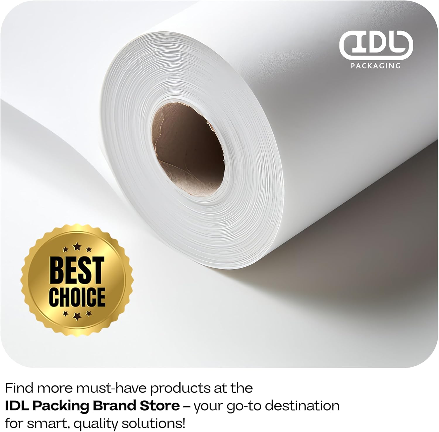 IDL Packaging White Paper Tablecloth Roll 18 x 150 Feet
