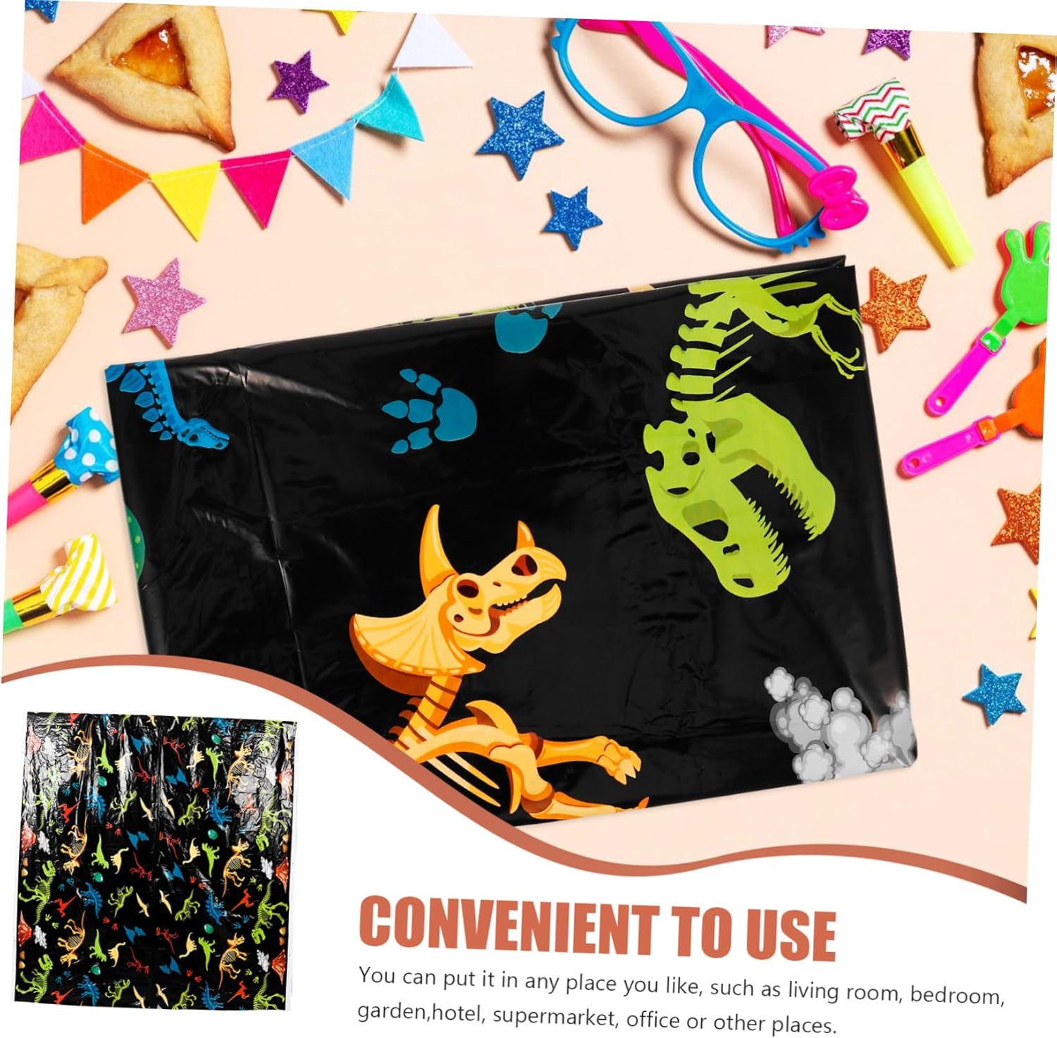 VICASKY Dinosaur Themed Birthday Tablecloth for Parties and Gatherings