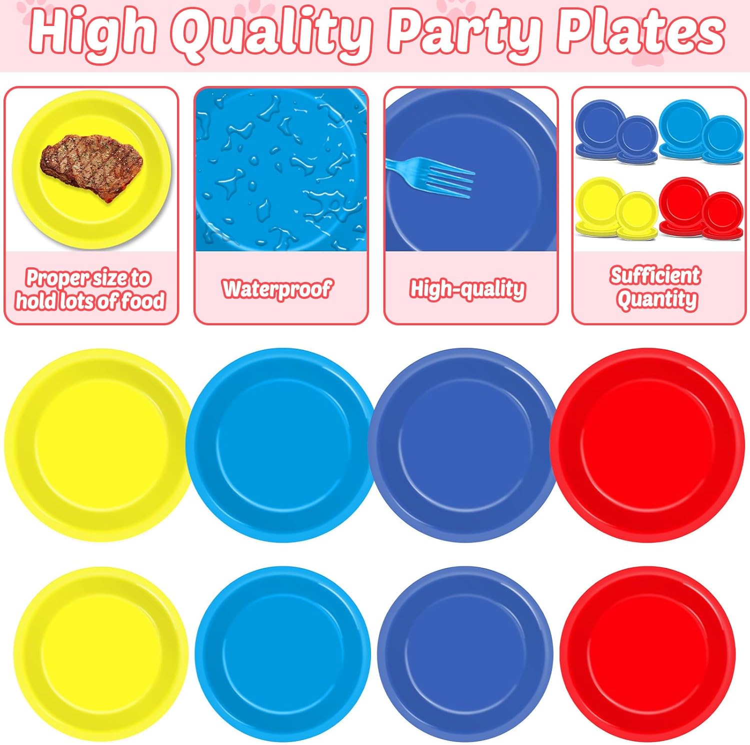 Dog Birthday Party Supplies 24 Piece Colorful Set