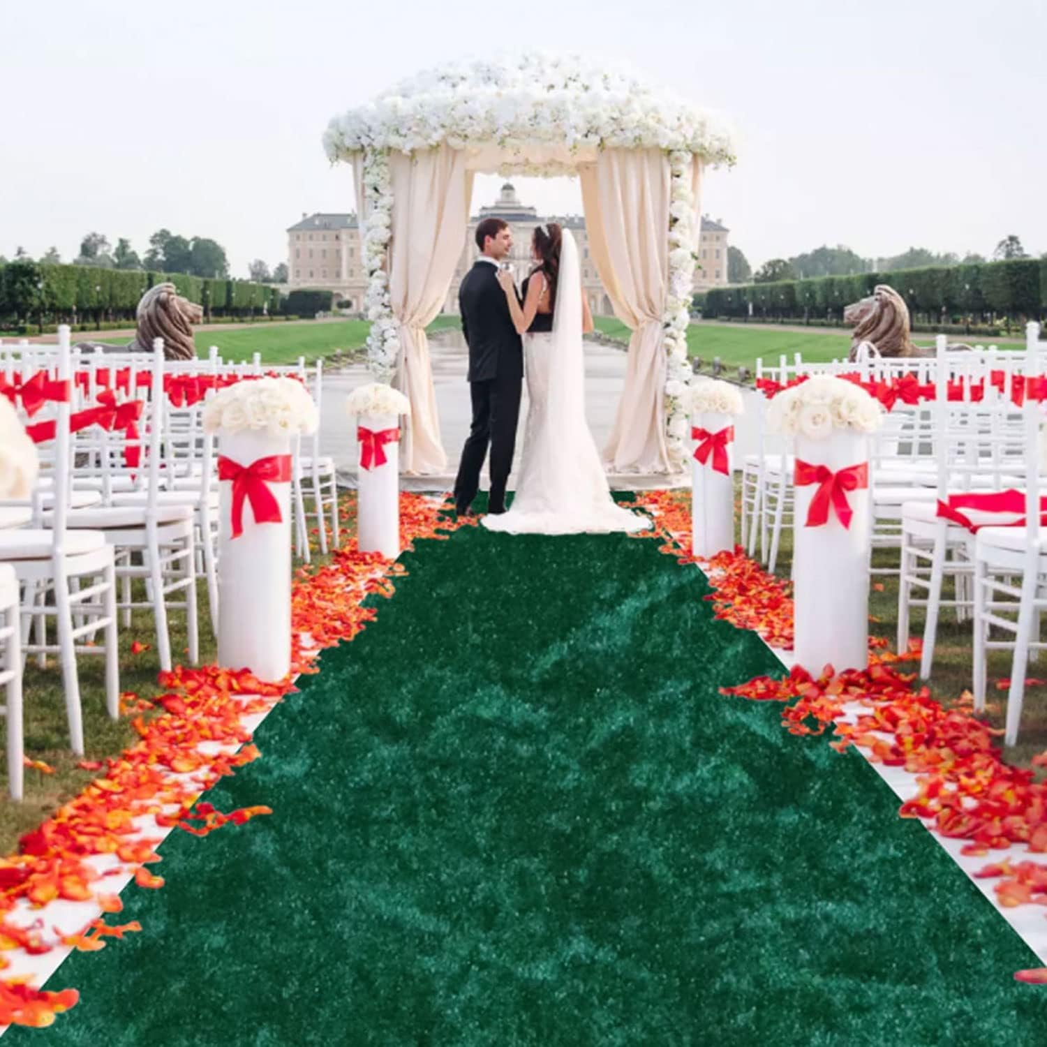 Emerald Green Velvet Aisle Runner 24in x 15ft