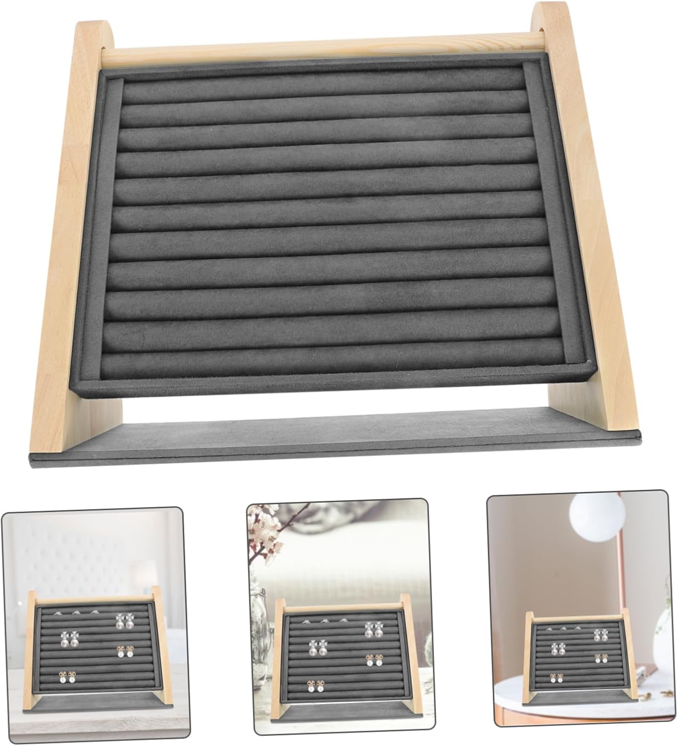 Wooden Jewelry Organizer for Earrings and Necklaces