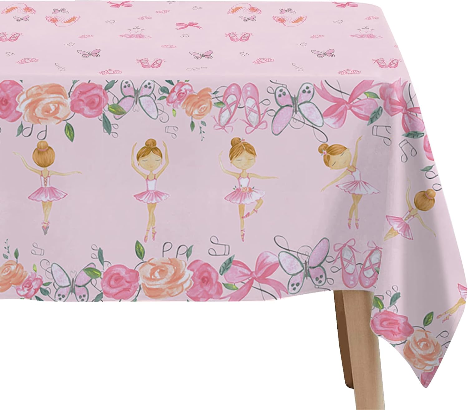 Xigejob Ballerina Party Tablecloth Set 3 Pack 54x108 Inches