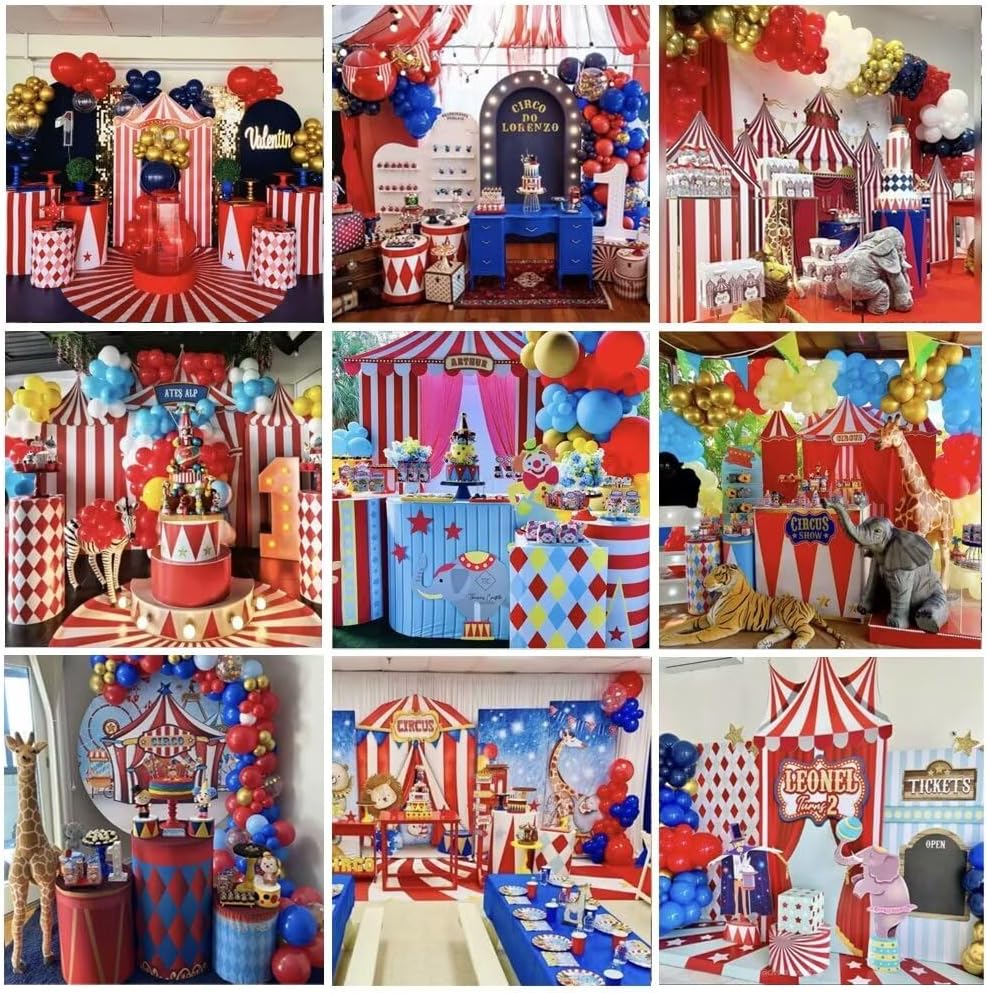 Circus Cylinder Plinth Table Cover with Polka Dots Design