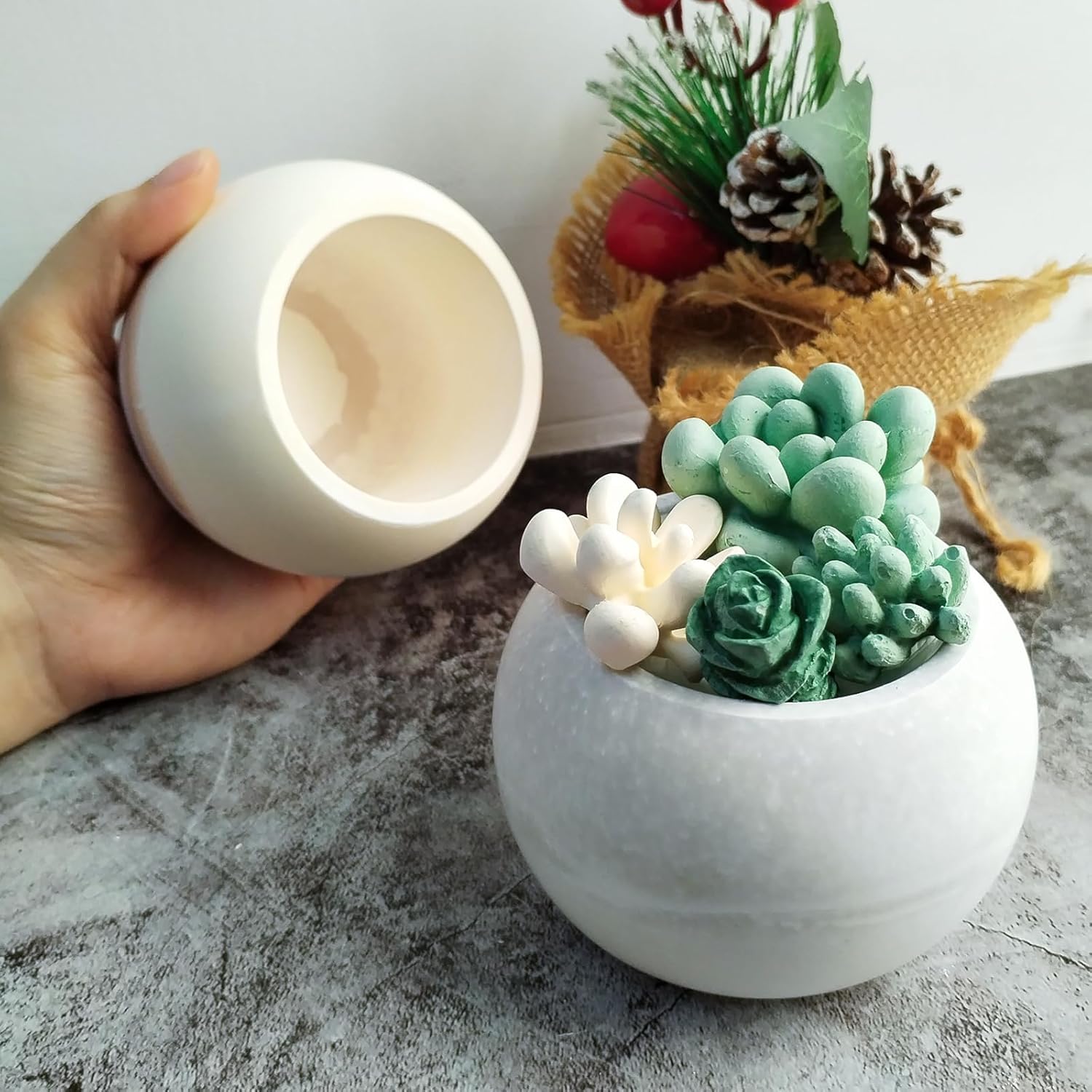 Wehous Round Candle Jar Silicone Resin Mold