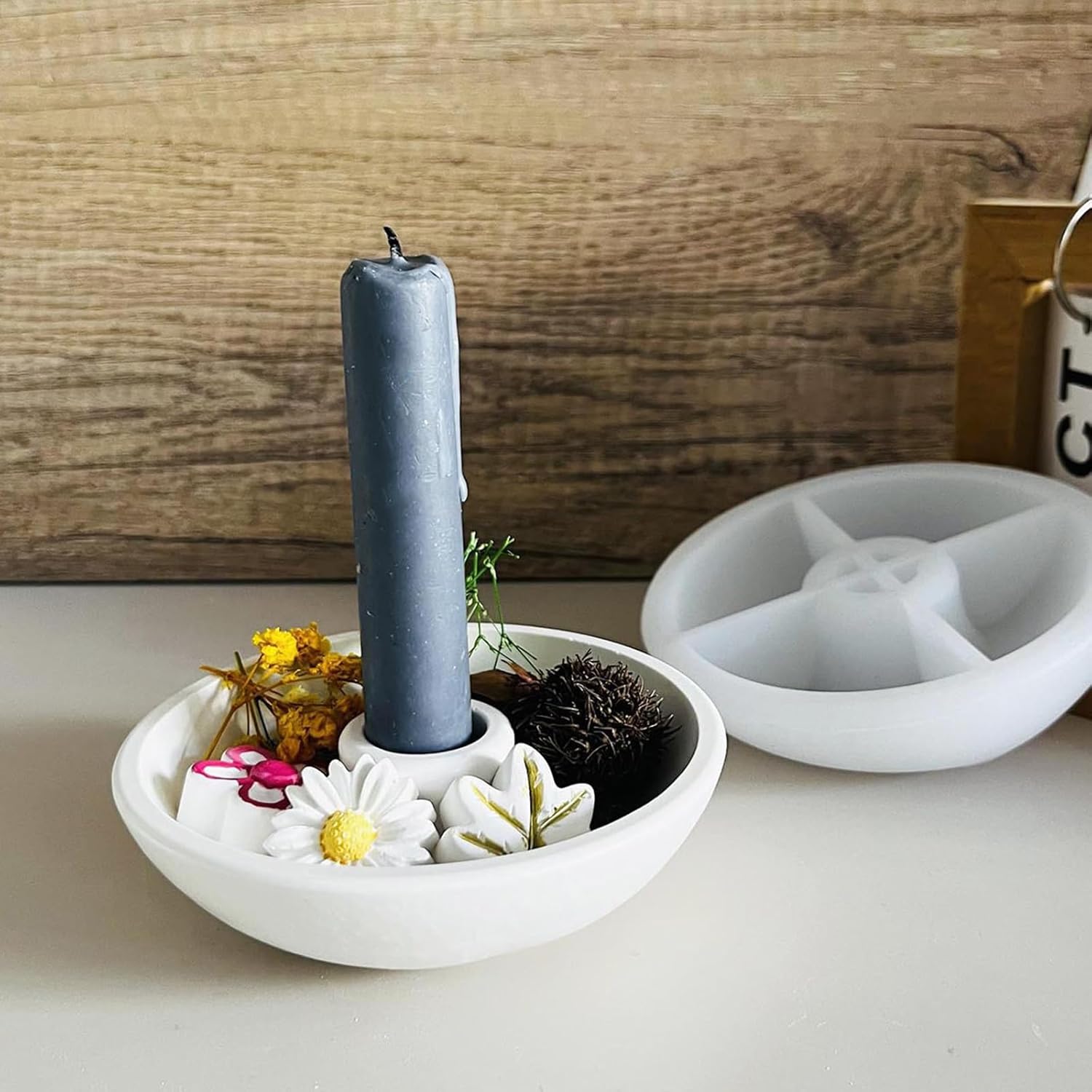 Wehous Round Candle Holder Mold for Resin Casting