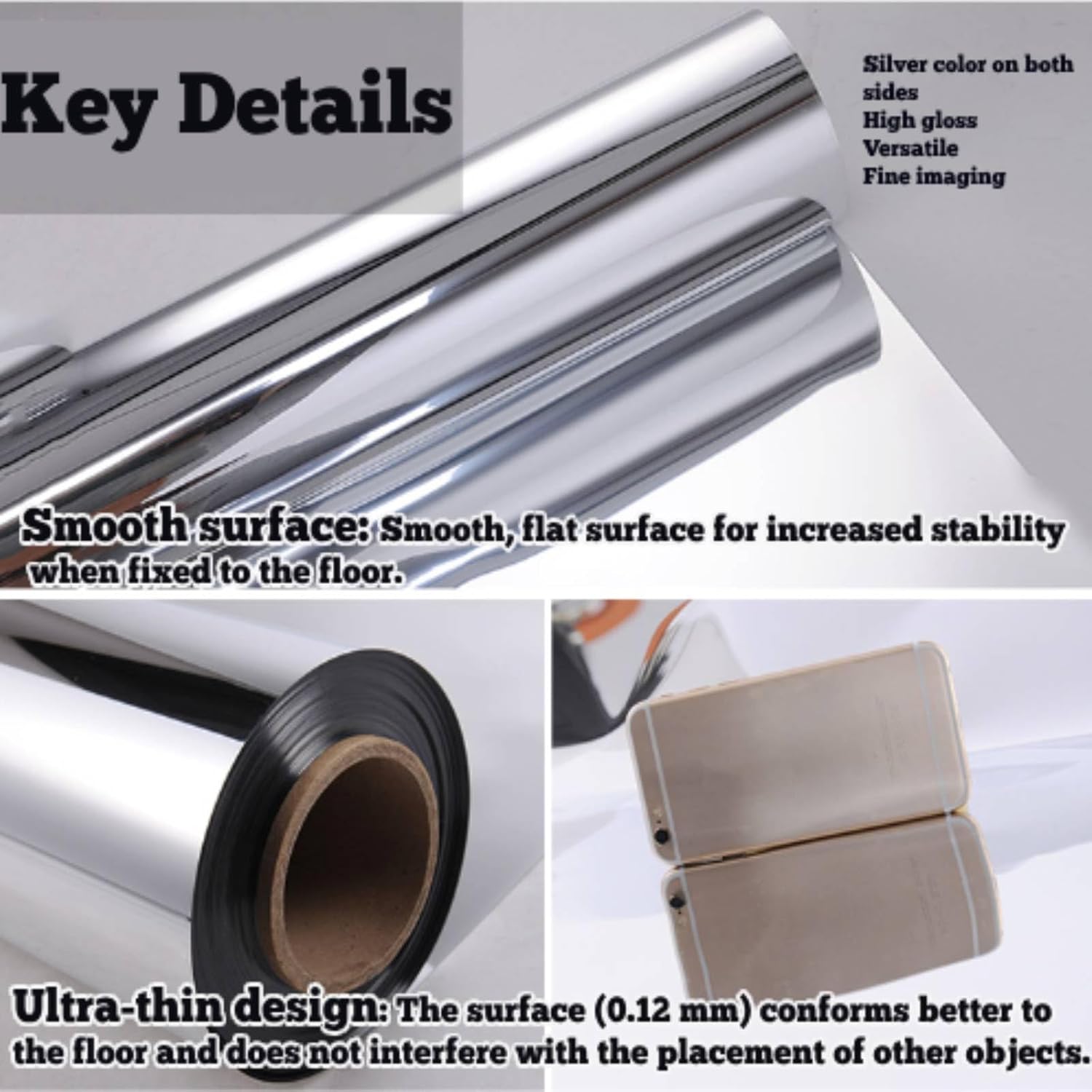 Silver Mirror Rug Wedding Aisle Runner 65x3ft