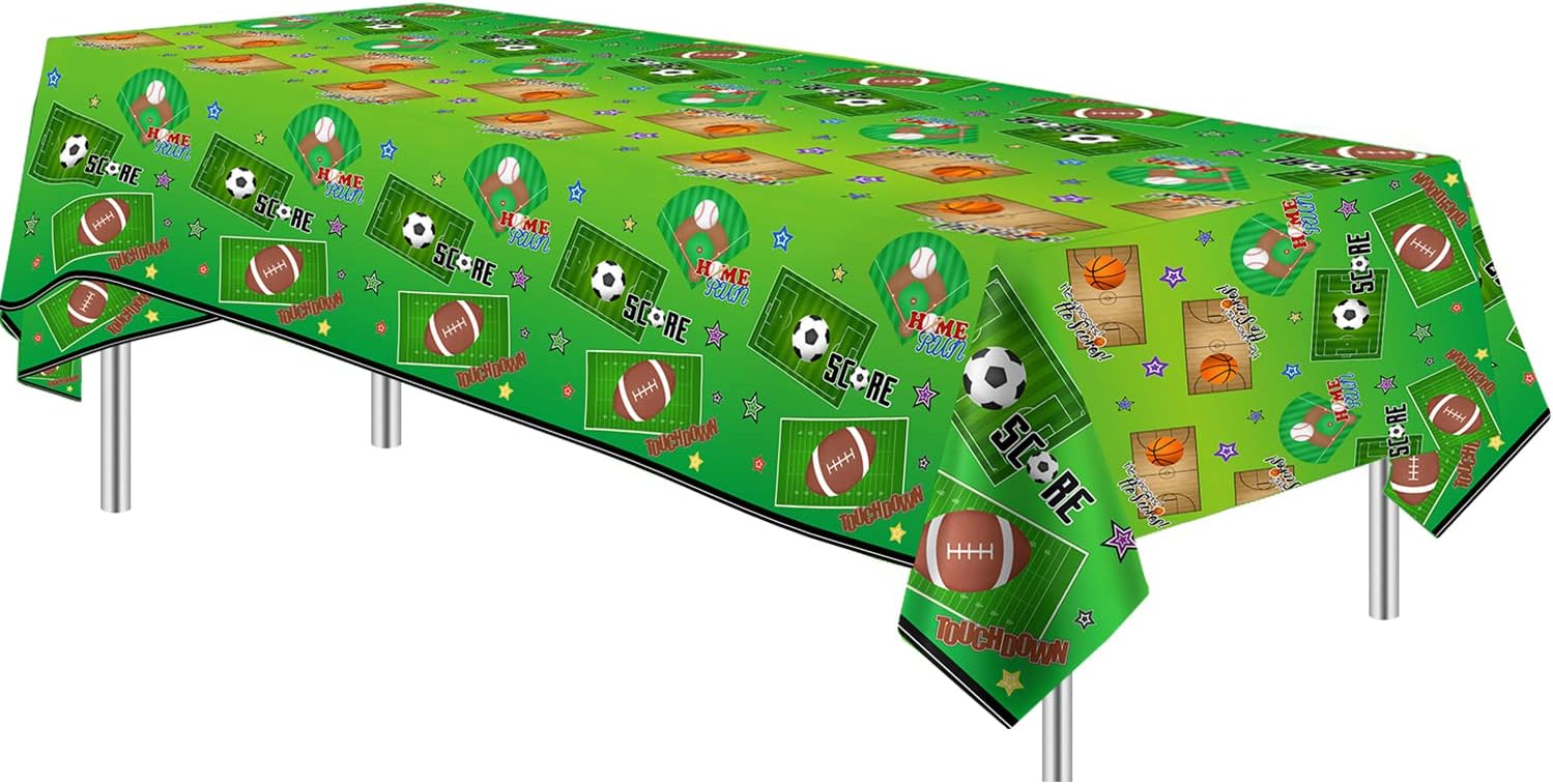 Xigejob Sports Party Tablecloth Set 3 Pack 54x108 Inch
