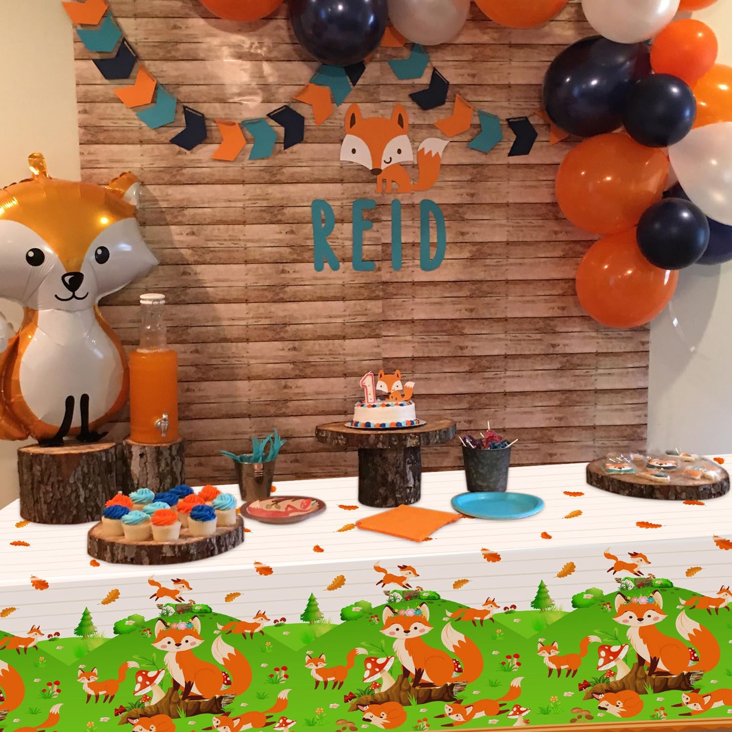 4 Pack Fox Themed Party Tablecloths 54x86 Inch