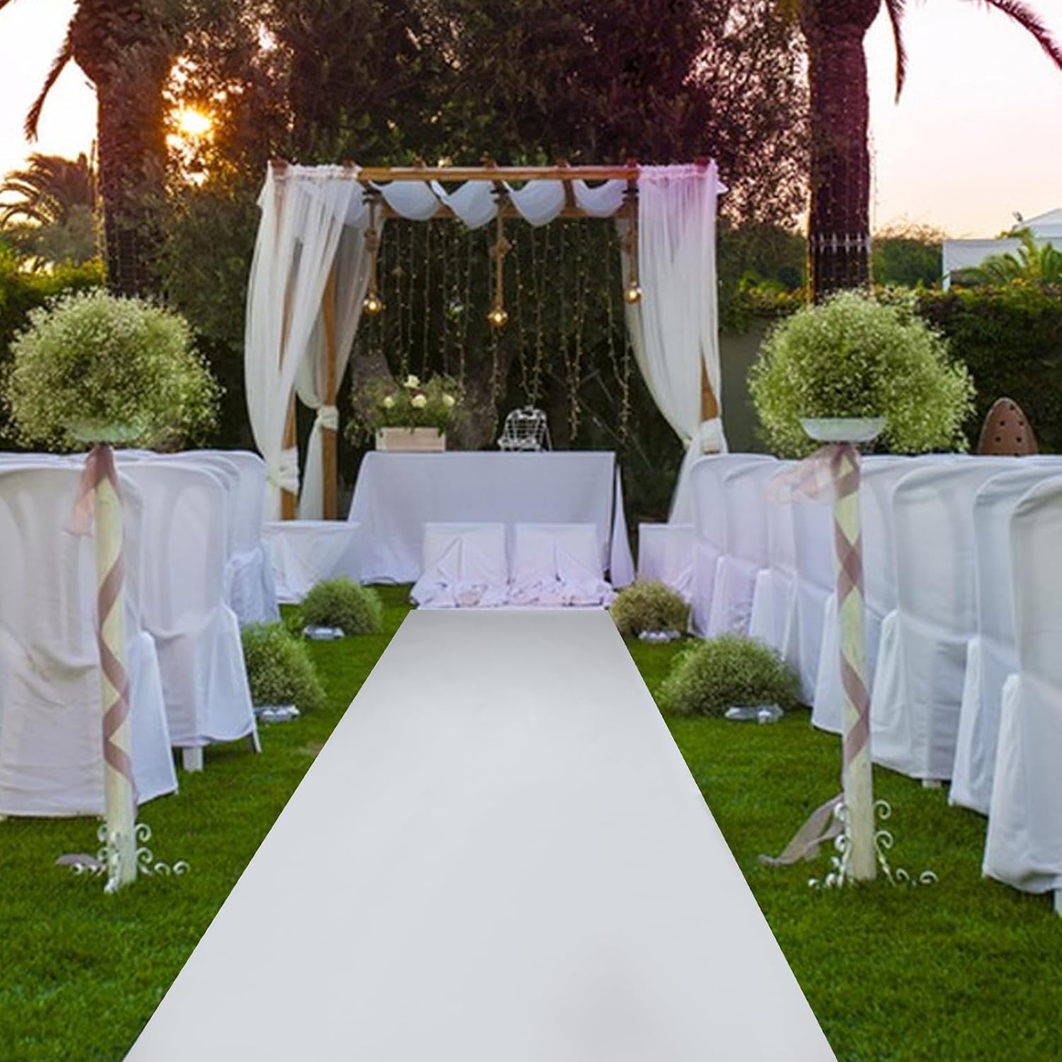 33 x 33 Ft Mirror Runner Wedding Aisle