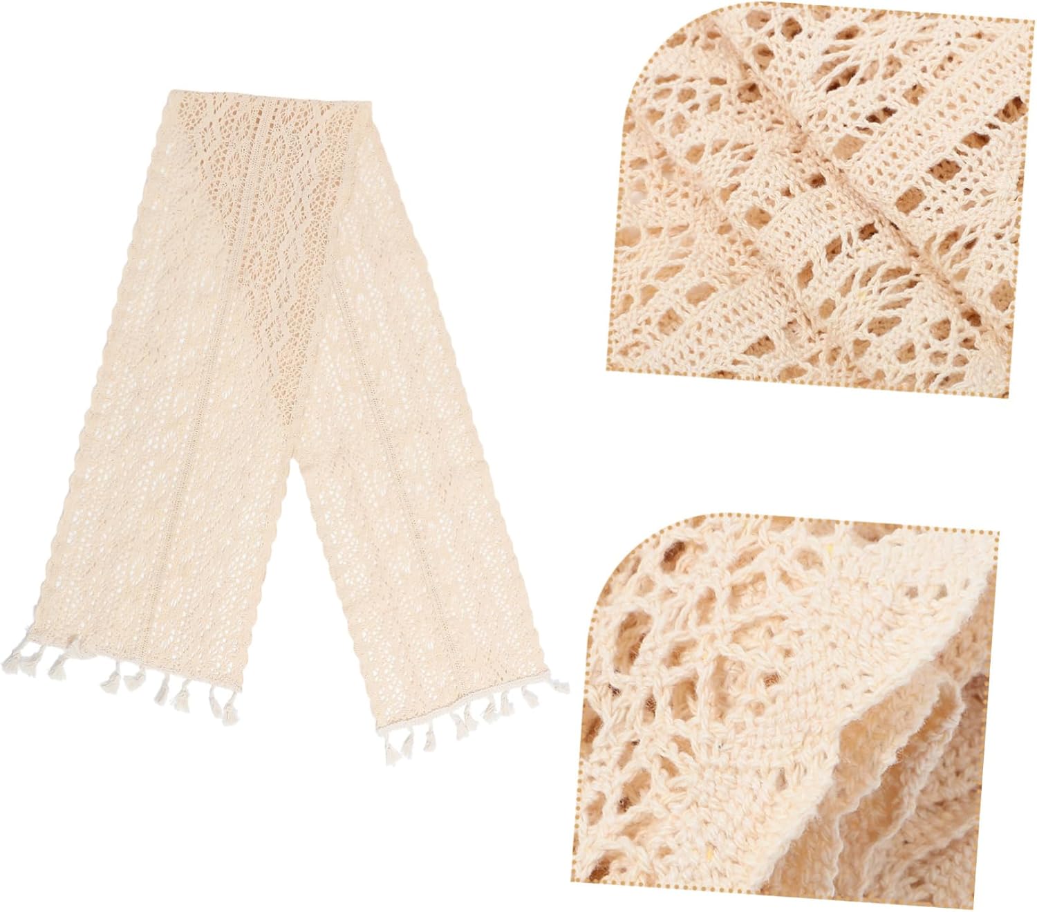Zerodeko Cotton Table Runner with Fringe Decor