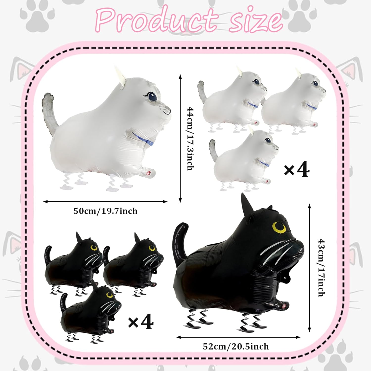 8PCS Walking Cat Balloons for Party Decorations