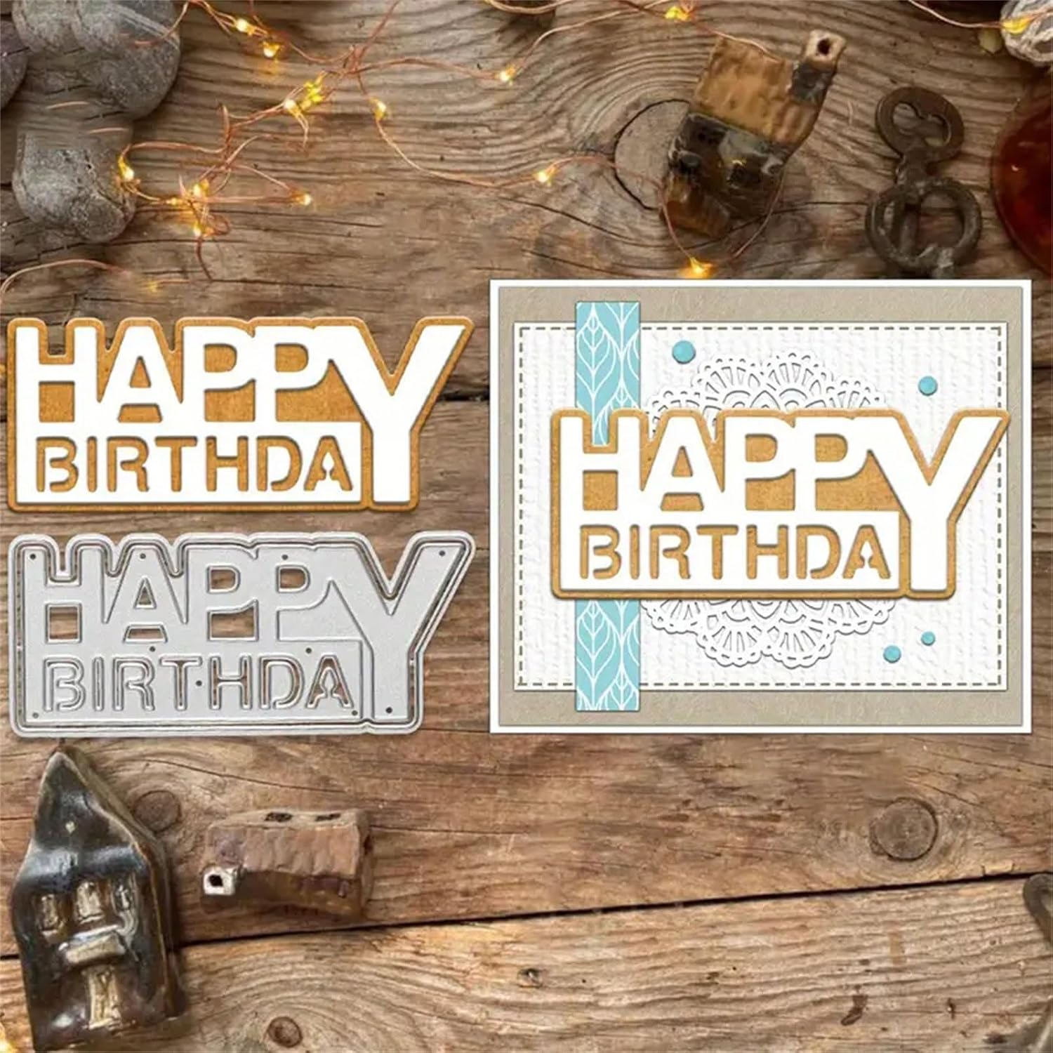 Metal Die Cut Embossing Stencils for Birthday Cards and Scrapbooking