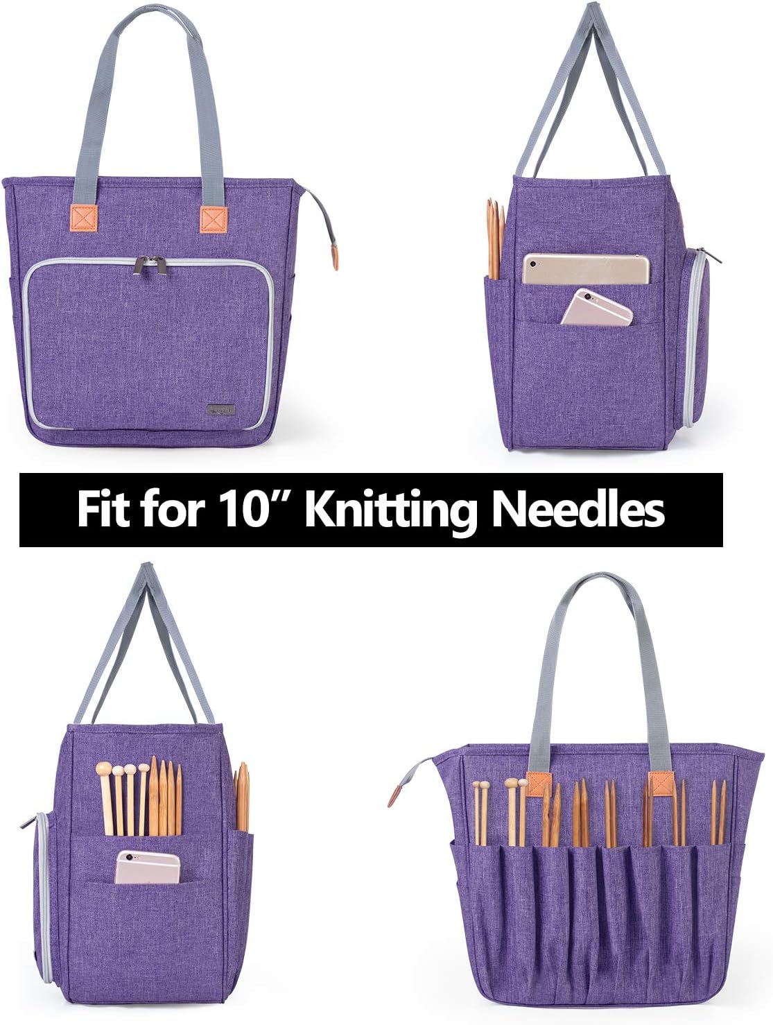 LUXJA Knitting Tote Bag Purple