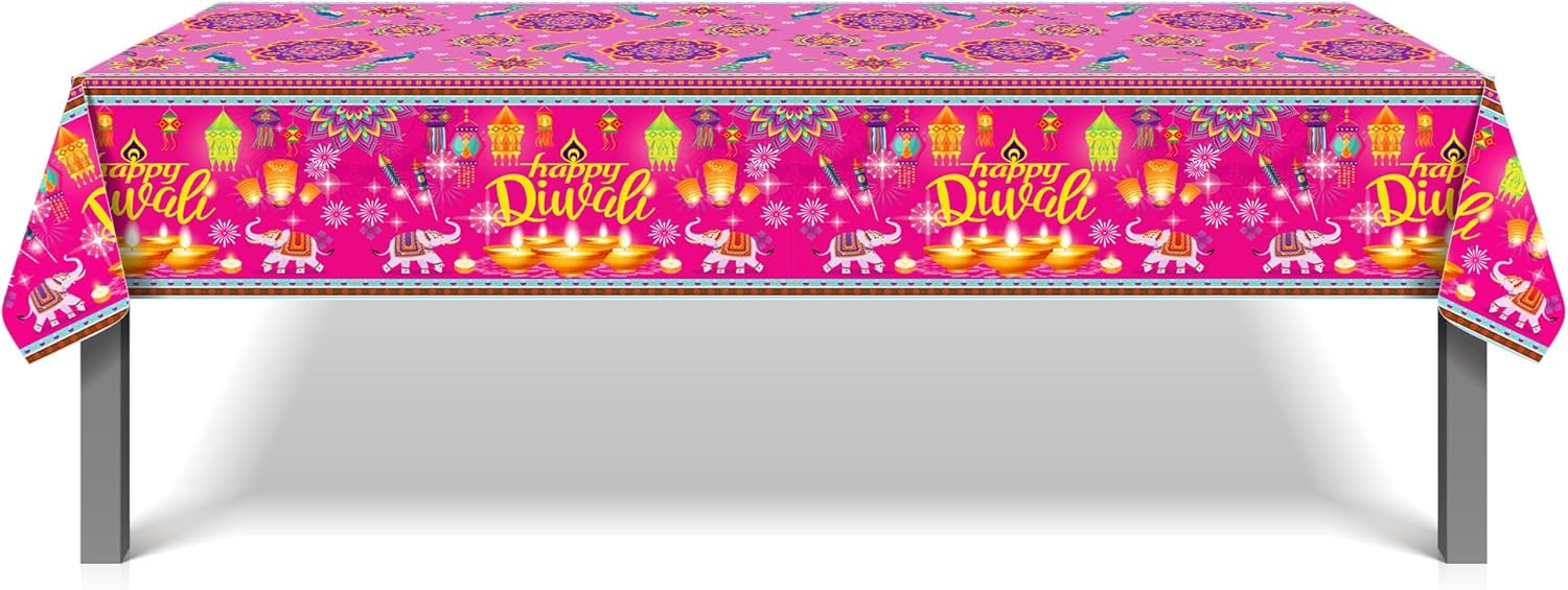 CC HOME Indian Diwali Party Tablecloth 54x87 Inch