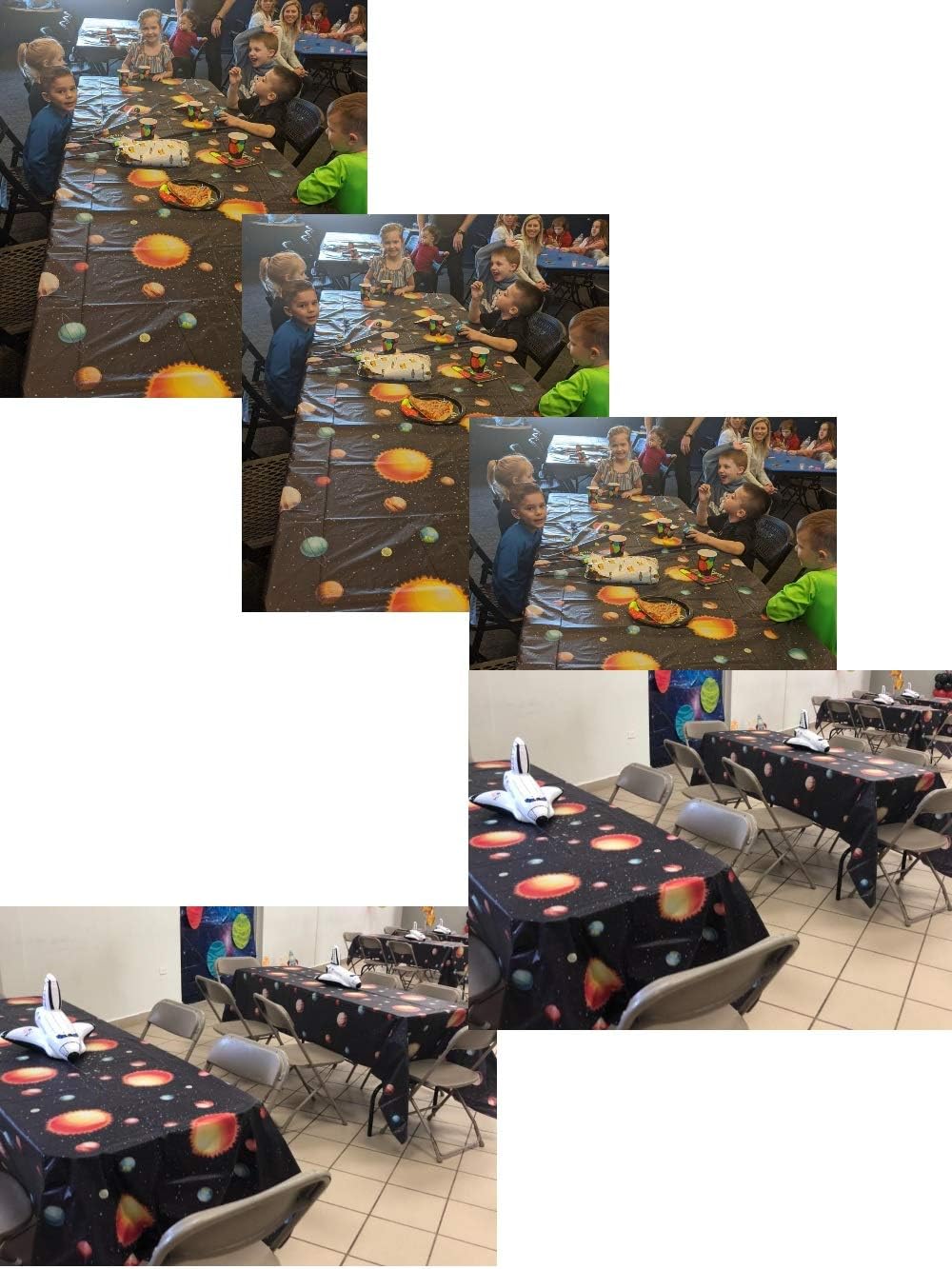 Oojami 4 Pack Plastic Outer Space Table Cover Tablecloth