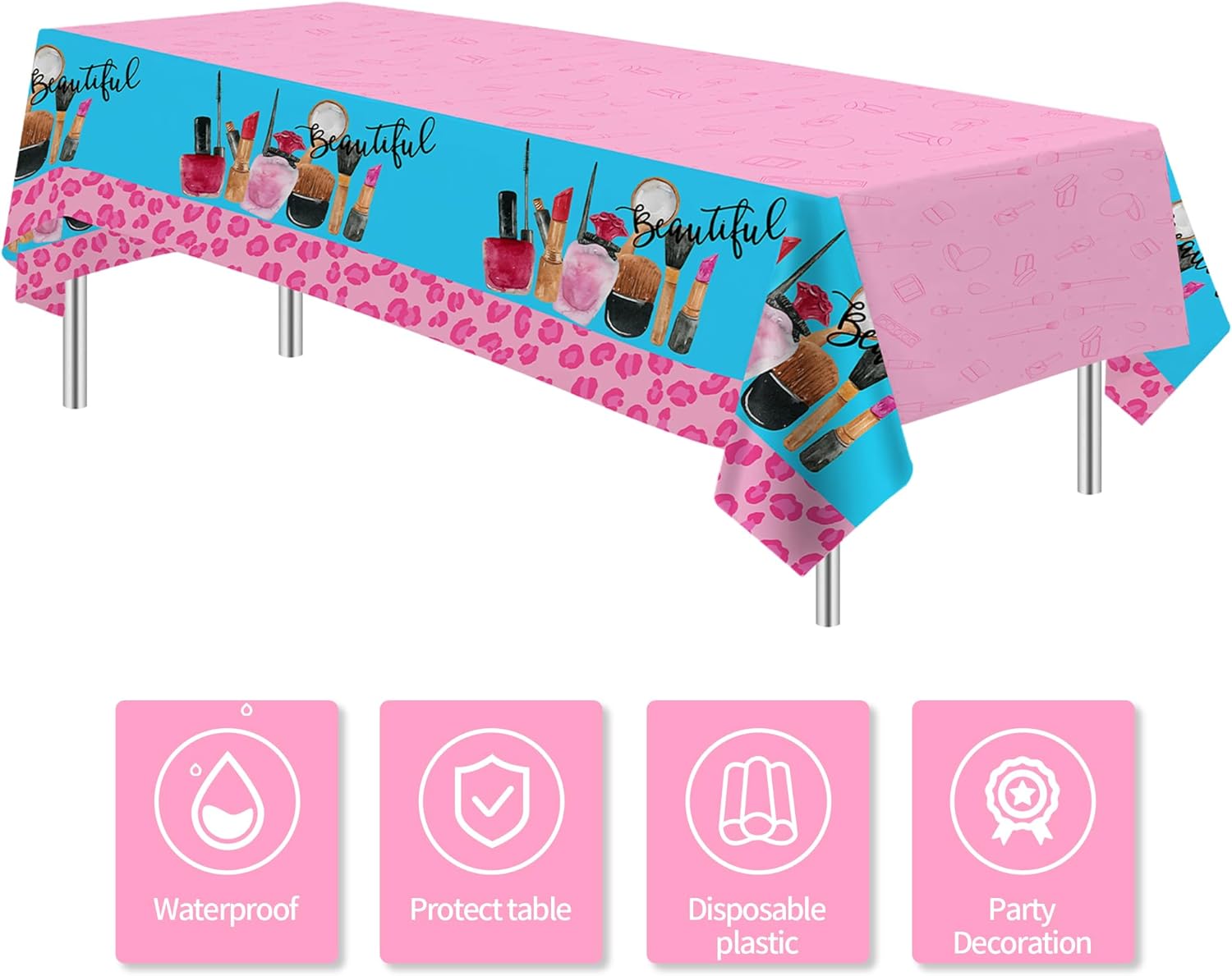 SPA Birthday Party Tablecloth Set 3 Pack 54x108 Inches