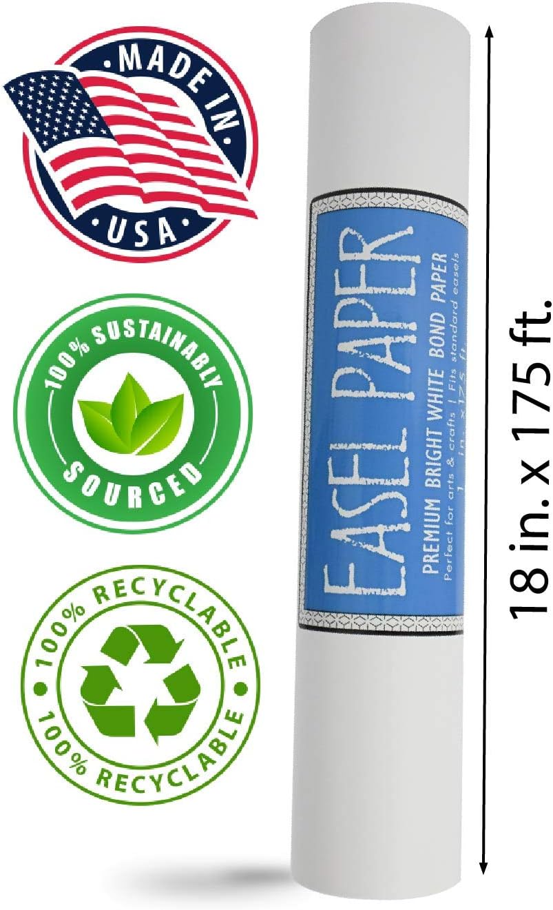 White Art Easel Paper Roll 18x75 Feet