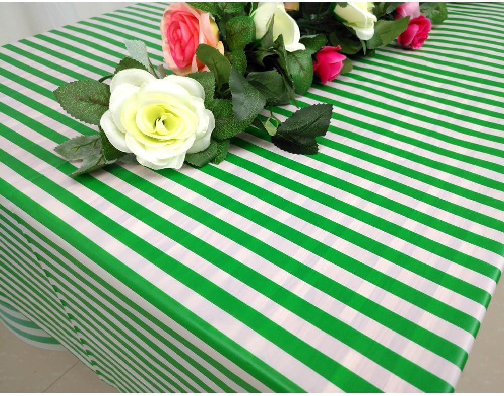 OOCC 2 Pcs Disposable Table Cover Green Stripe