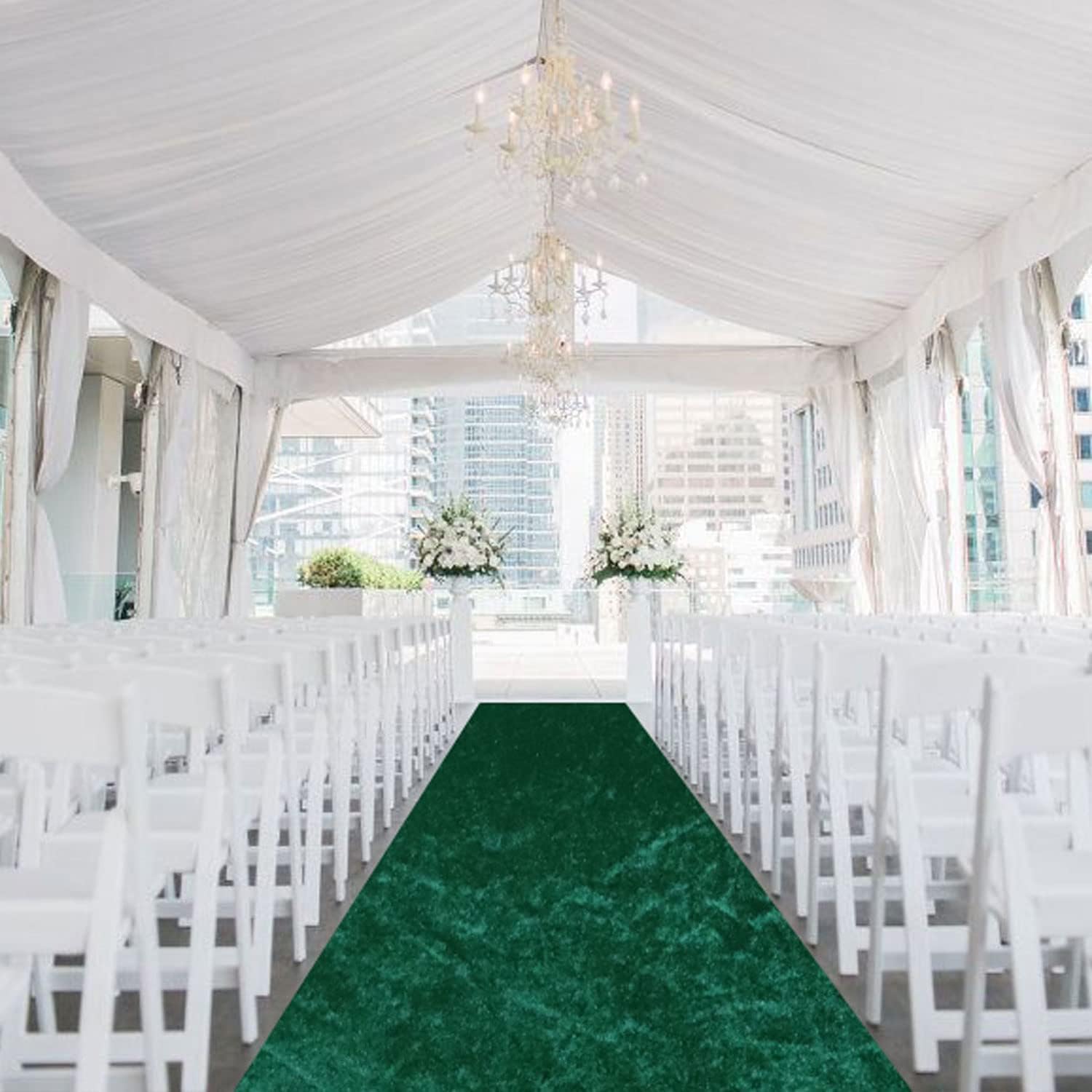 Emerald Green Velvet Aisle Runner 24in x 15ft