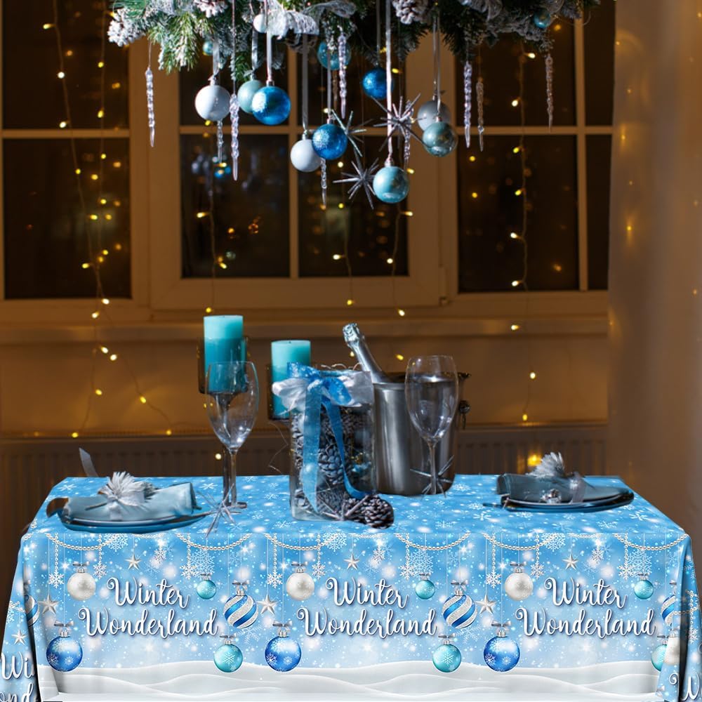 Winter Wonderland Tablecloth Set for Parties and Decorations