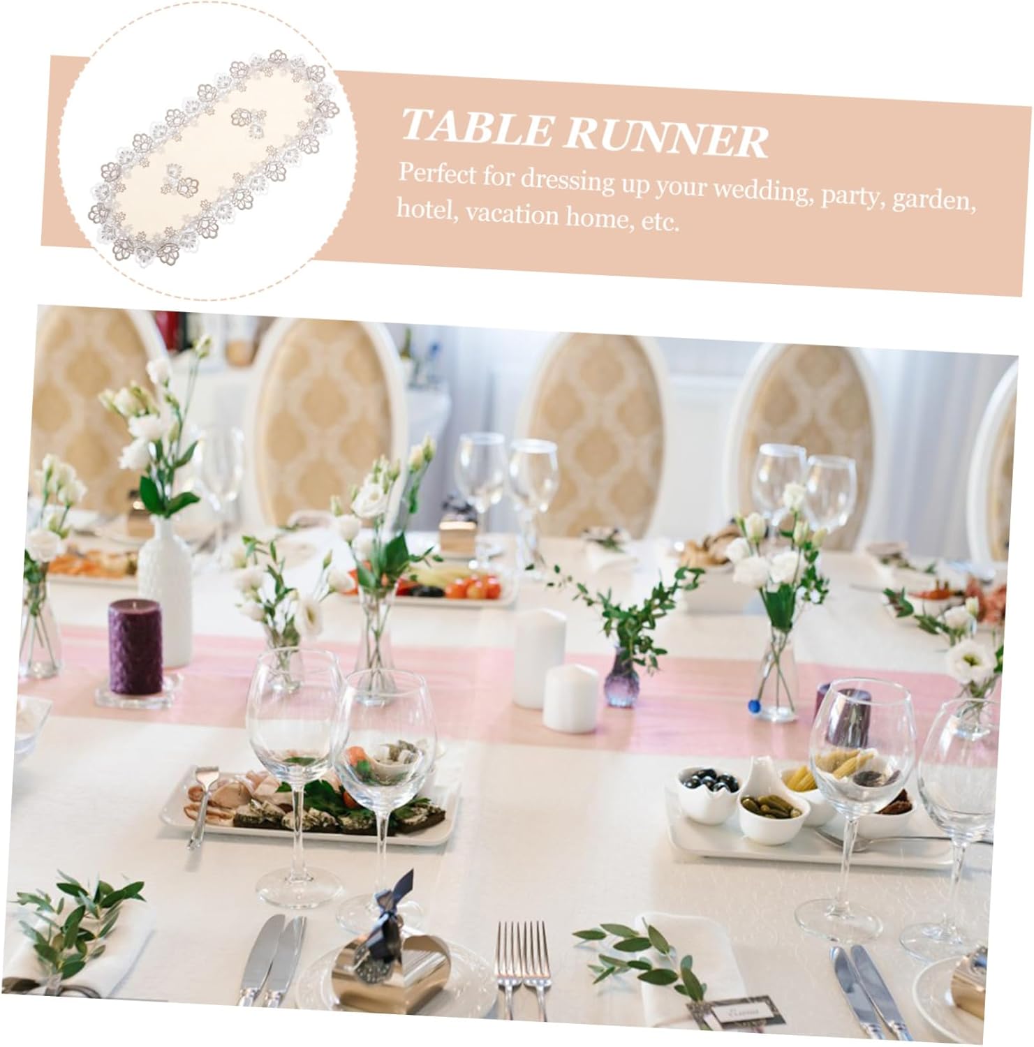 MAGICLULU Premium Water-Soluble Lace Table Runner