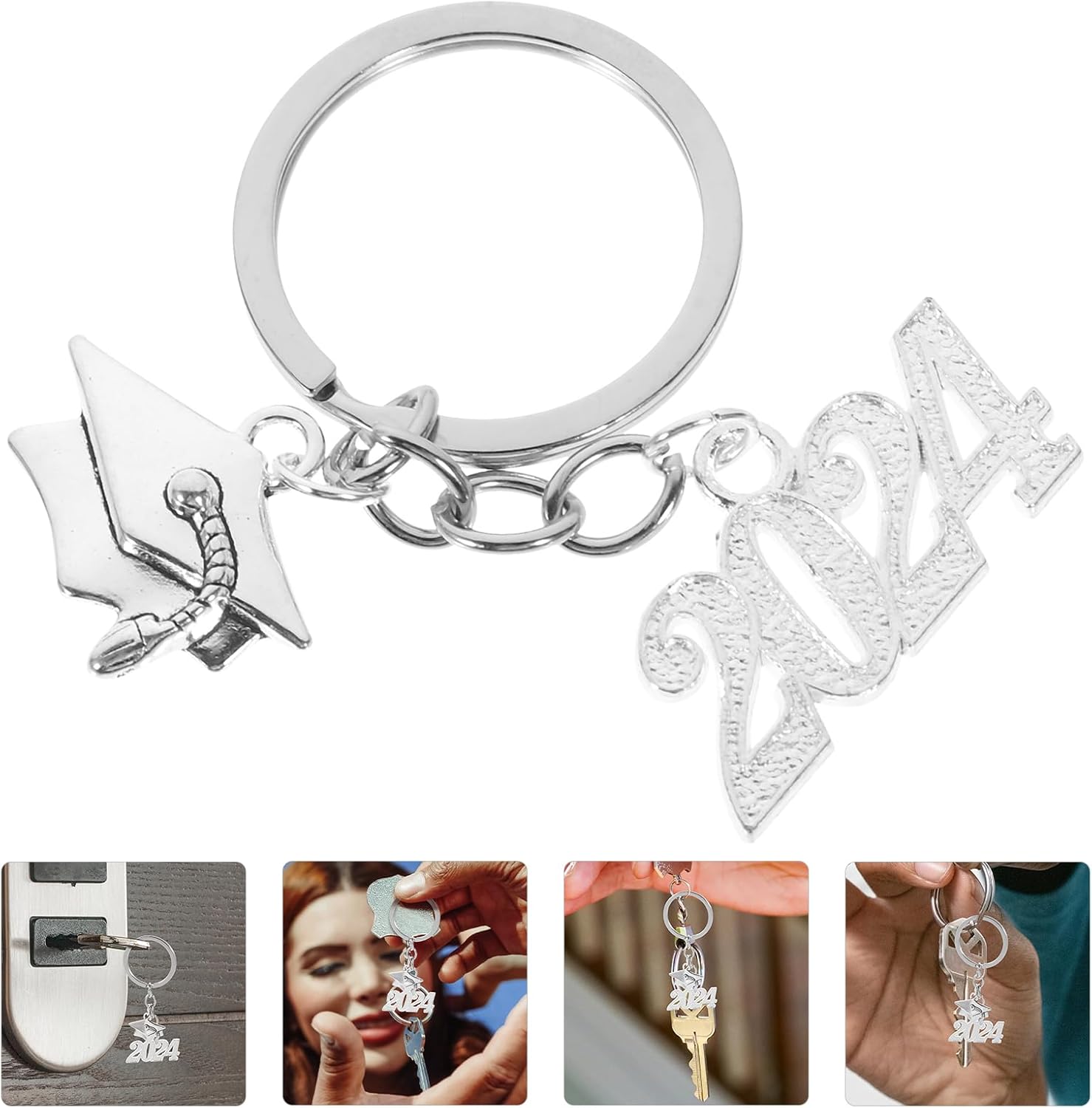 LUOZZY 2024 Graduation Keychain Keyring Party Favor Gift