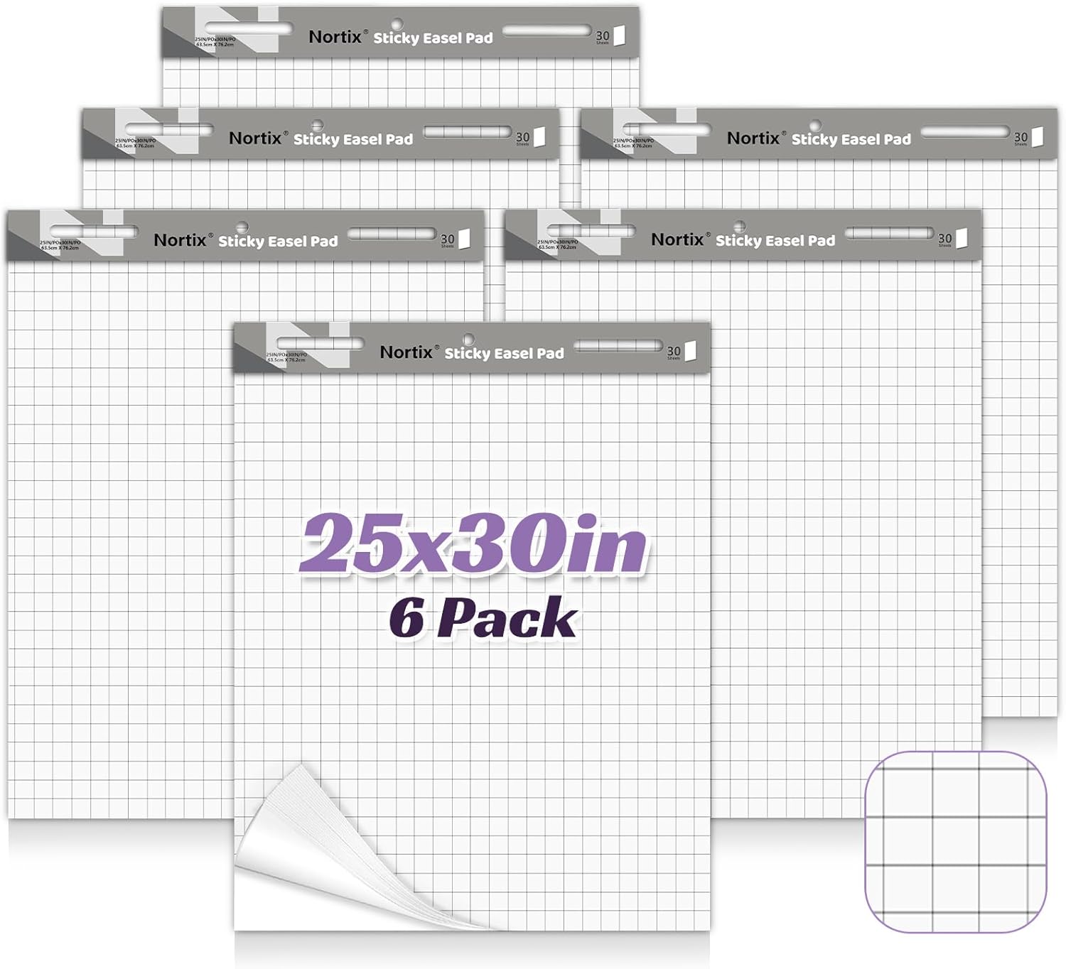 Nortix Sticky Easel Pad with Dry Erase Surface 25x30 Inches