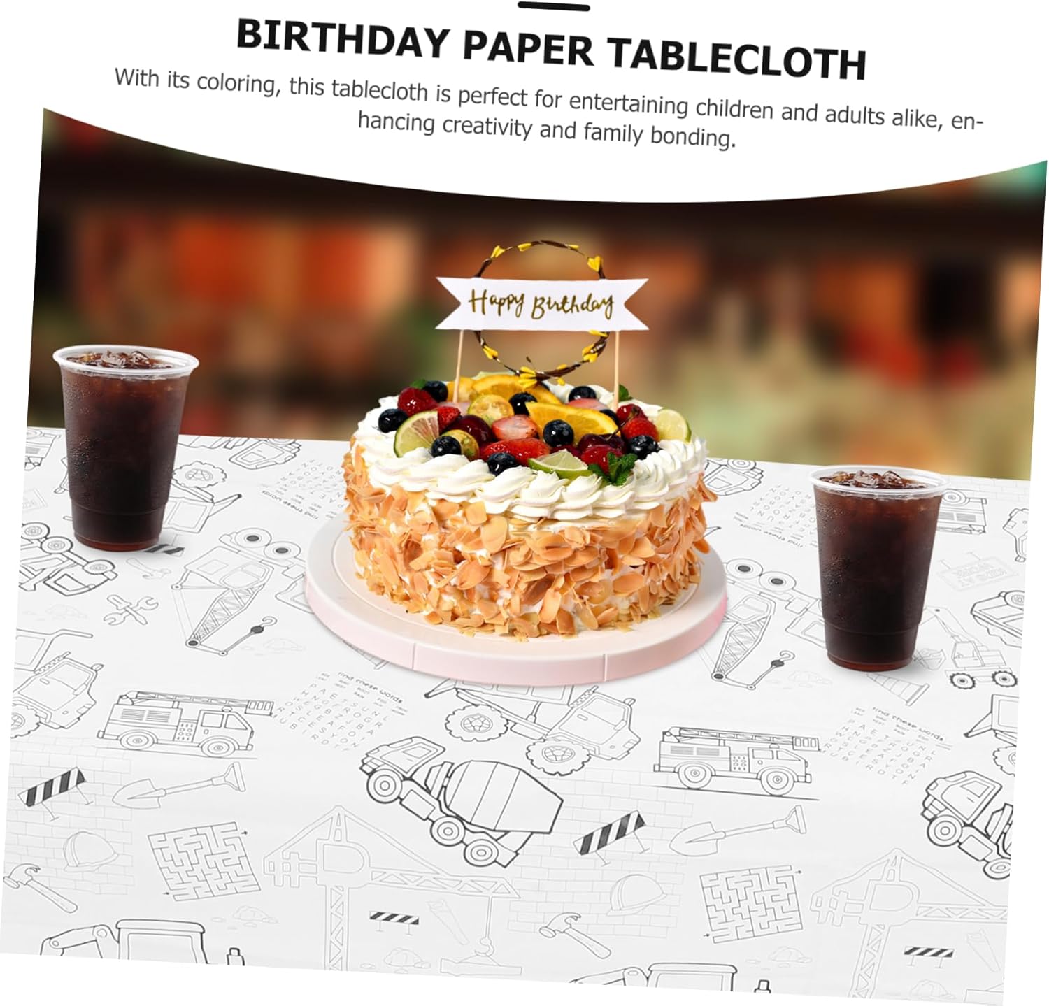 Birthday Graffiti Paper Tablecloth for Boys and Girls