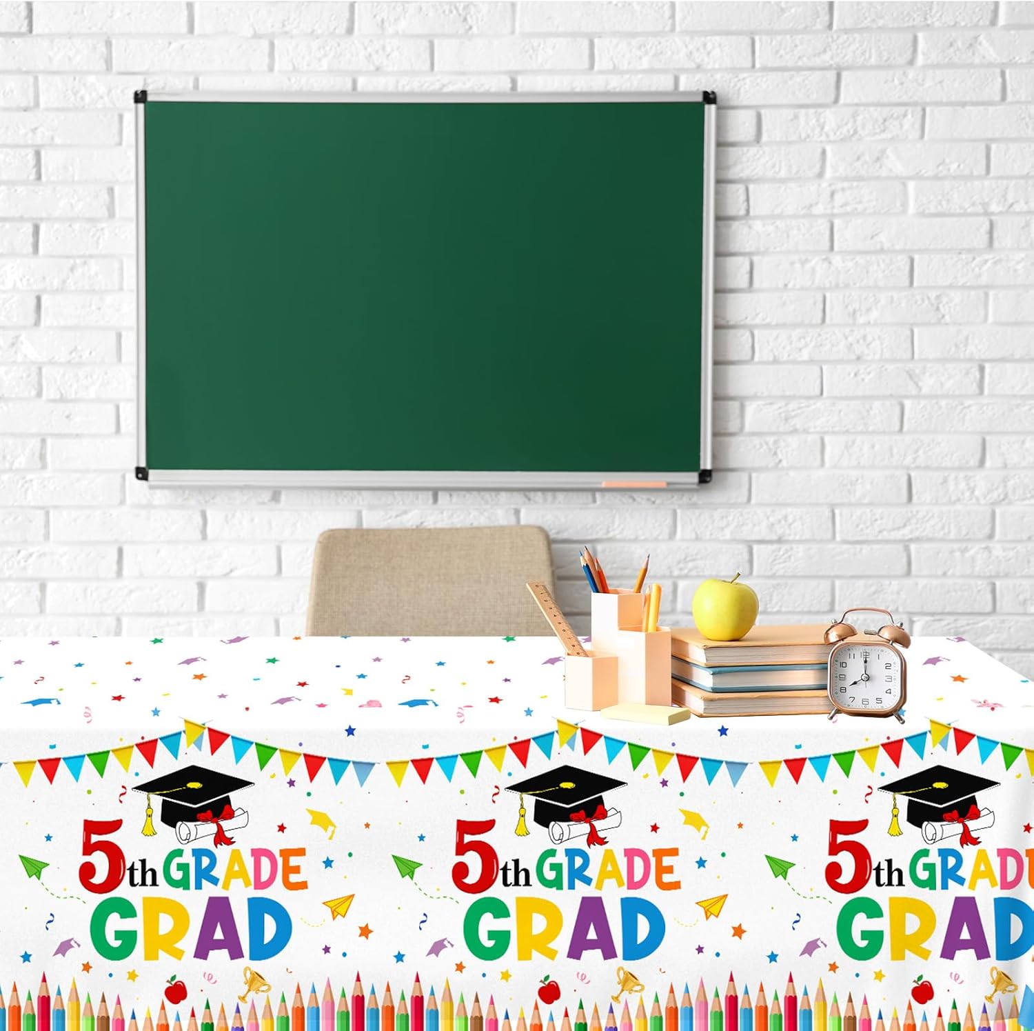 HAKOTI 3PCS 5th Grade Graduation Tablecloth Set
